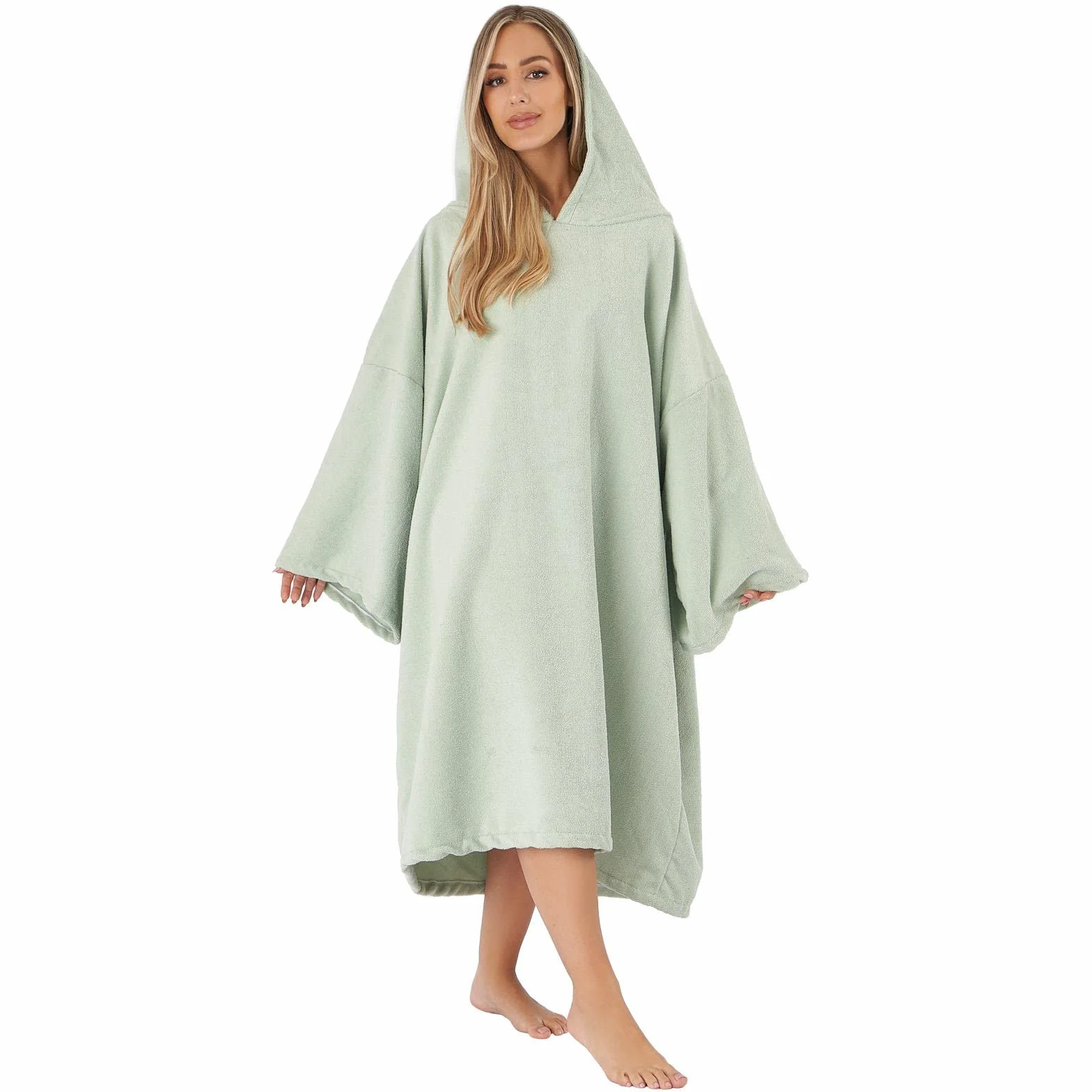 Brentfords Poncho de Toalla para Adultos, con Capucha, Grande, para baño, Surf, Playa, Absorbente, de Microfibra Seca, para Hombres y niños, de Secado rápido