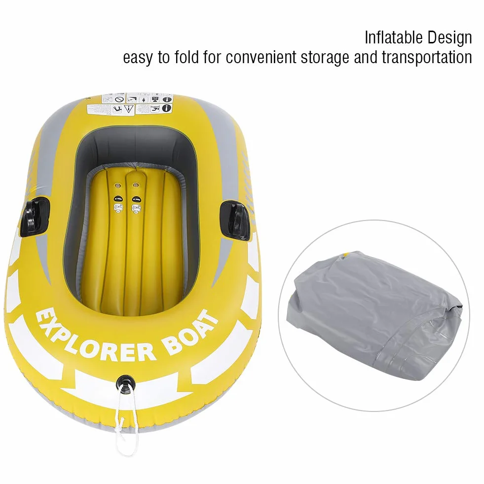 HERCHR Barco de Pesca Inflable, Canoa de Kayak Inflable de Servicio Pesado