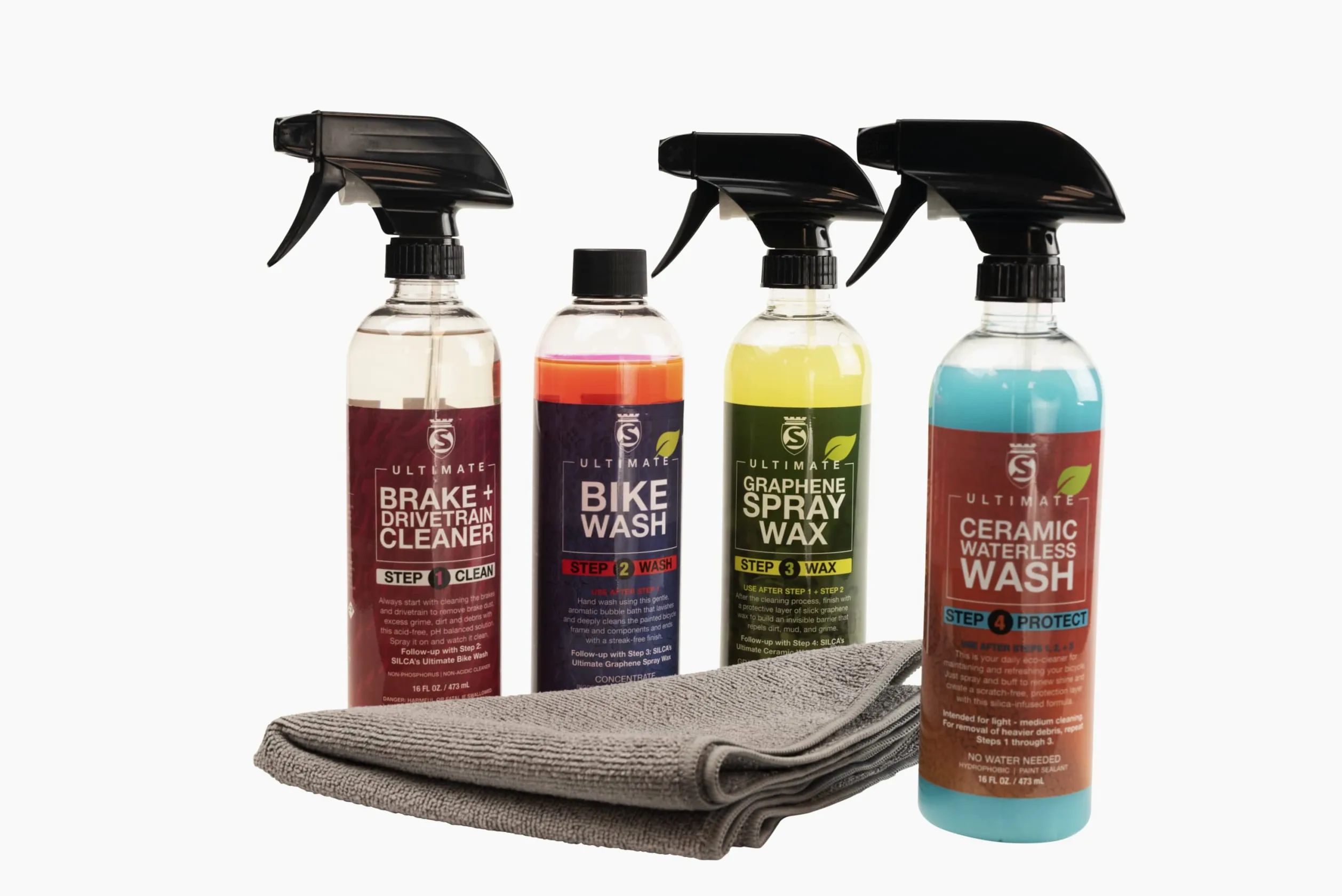 SILCA Bicycle SPA Ultimate Ceramic Waterless Wash - Botella pulverizadora de 16 oz - Formulación SiO2 - Aroma a piña Colada - Encapsulación - Lavado de Marco para Bicicleta