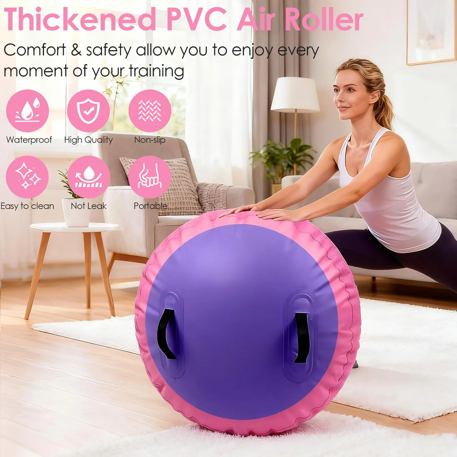 Diealles Shine Air Roll Inflable 100x80cm con Bomba Eléctrica y Bolsa de Transporte para Gimnasia Yoga Fitness