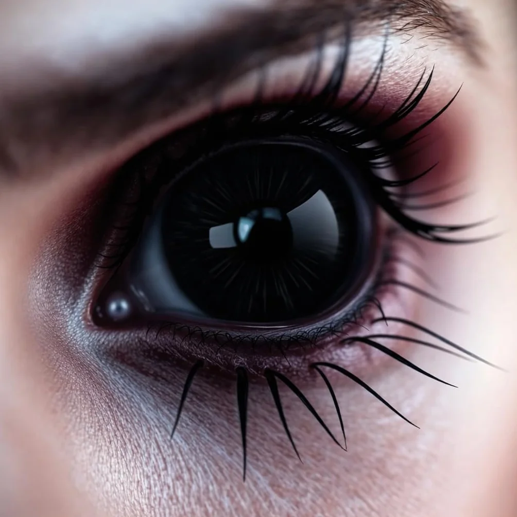 Lentes de contacto de color negro Vampiro Drácula para Halloween sin receta