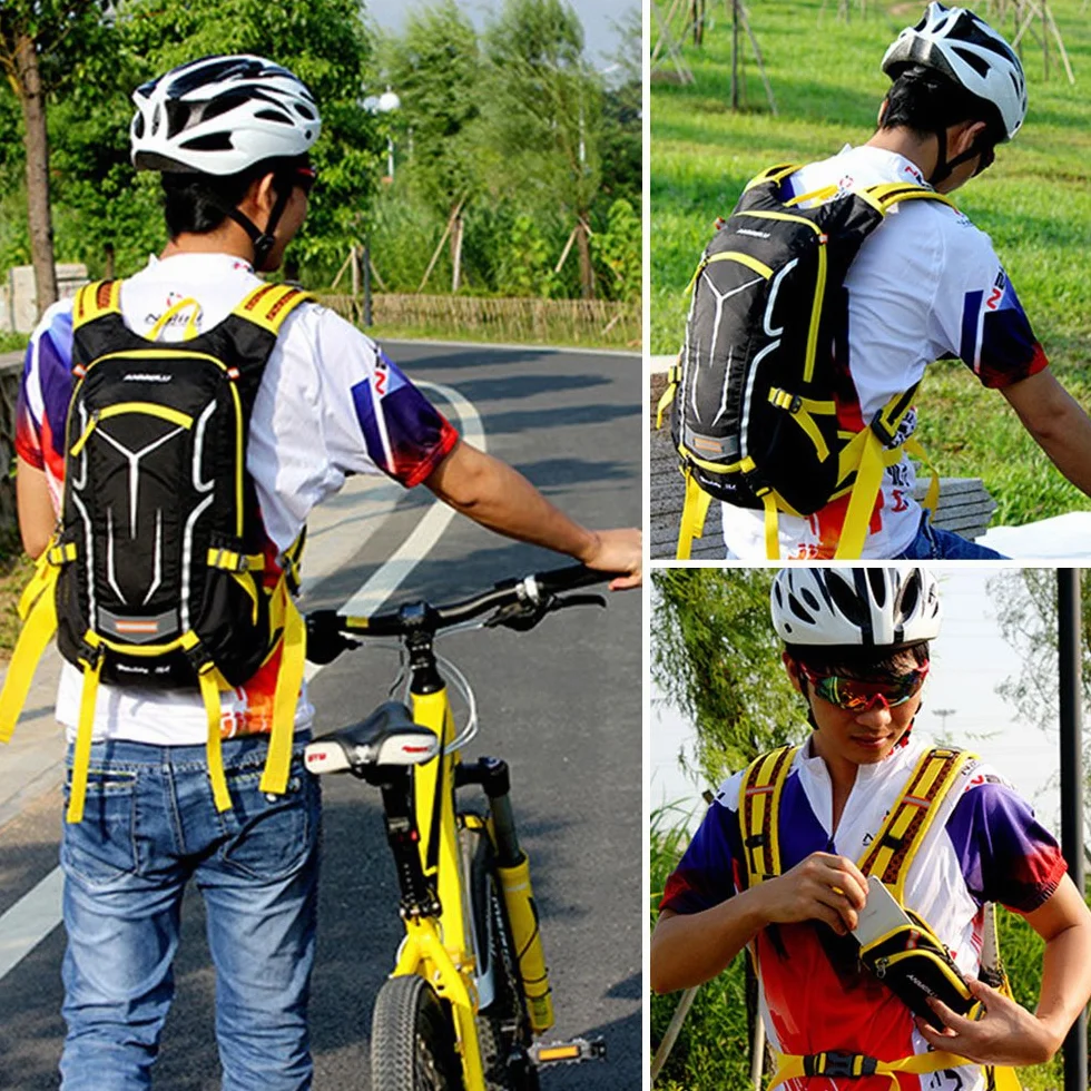 Lixxada Mochila de Ciclismo Impermeable 18L Unisexo Respirable Ultraligero con Cubierta de Lluvia Mochila de Hombro para Ciclismo Montañismo Viajes