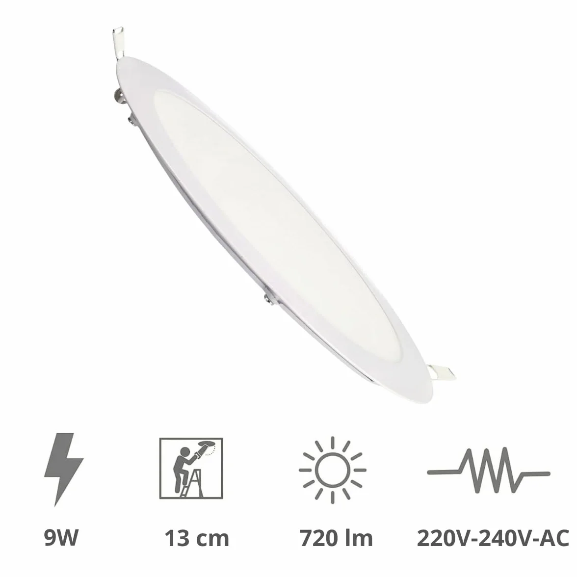 Jandei Downlight LED Panel Extraplano Redondo 9W 6000K Blanco Frío Interior Oficina