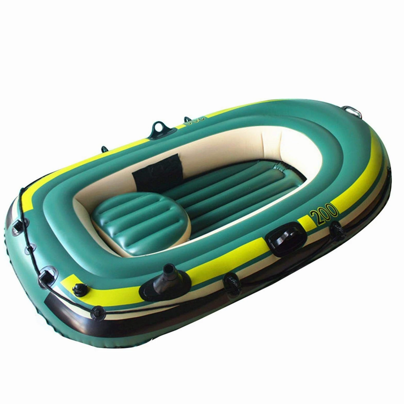Barco inflable, balsa inflable de 2/3, balsa de pesca de inflado rápido, bote de bote resistente, juego de balsa inflable, barco inflable portátil, balsa de kayak ligera para adultos y niños