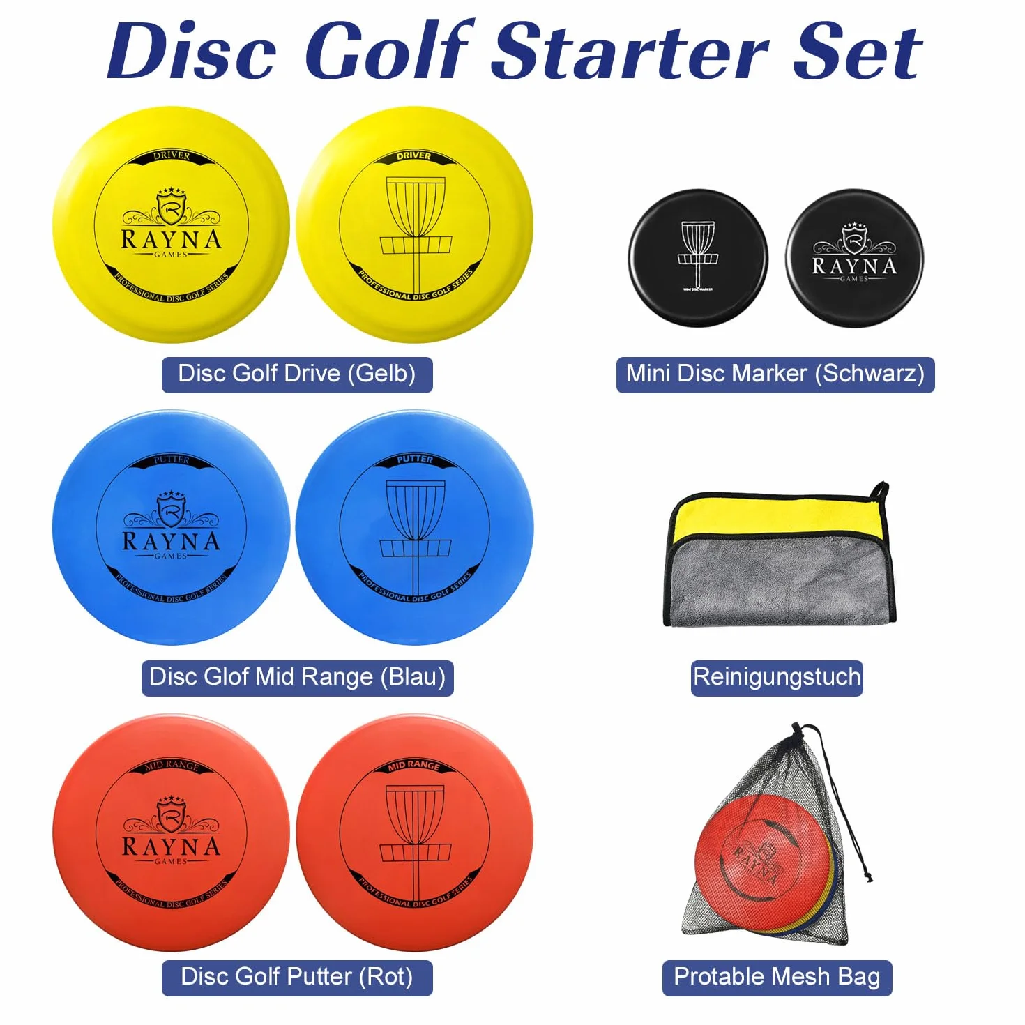 Juego de 6 discos de golf profesional tamaño regular para adultos al aire libre