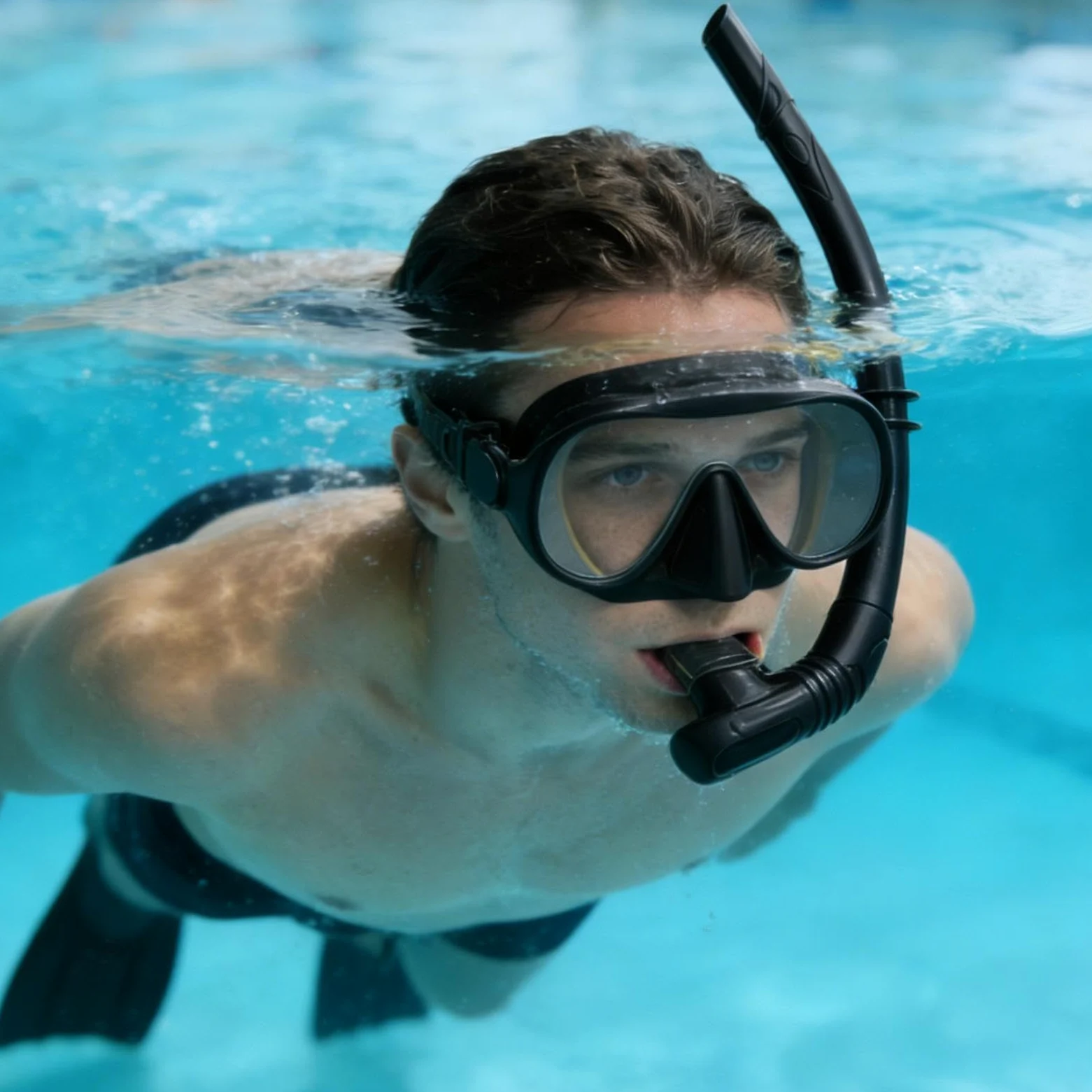 Equipo de snorkel para adultos, gafas de natación panorámicas, con caja, correa ajustable, máscara de buceo plegable, para mujer, hombre, entrenamiento de natación, vacaciones en la playa