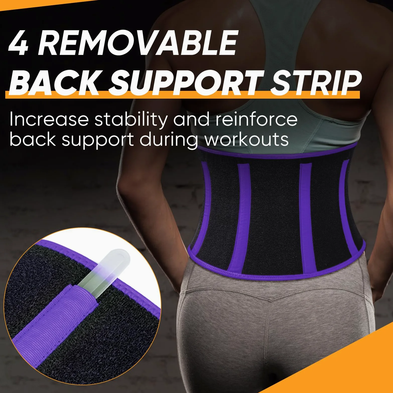 APEXUP - Entrenador de cintura para mujer, grasa del vientre inferior, banda de sudor para hombres, envoltura de estómago, recortador de cintura con soporte lumbar extraíble