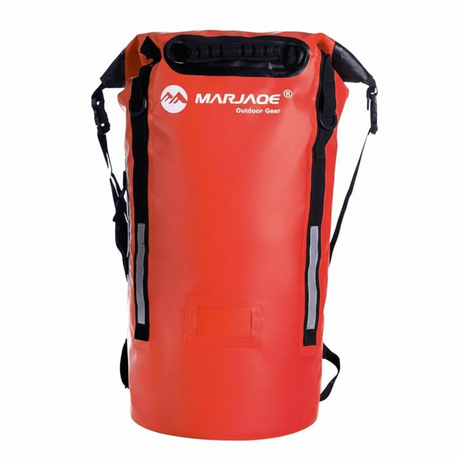 Perfeclan Mochila Impermeable Mochila Estanca Bolsa Seca Bolsa Cilíndrica Bolsa de Equipo con Cierre Enrollable Correas de Compresión y Tiras Reflectantes, Array, Rojo, 40L