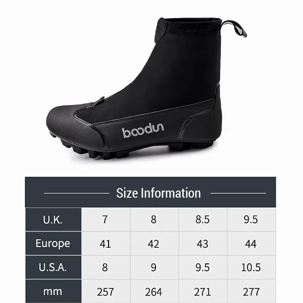 Domary Botas de Invierno para Bicicleta de Montaña, Botas Montar Nailon Reflectantes y Cálidas a Prueba Viento para Entusiastas del Ciclismo, Color Negro, Talla 41 42 43