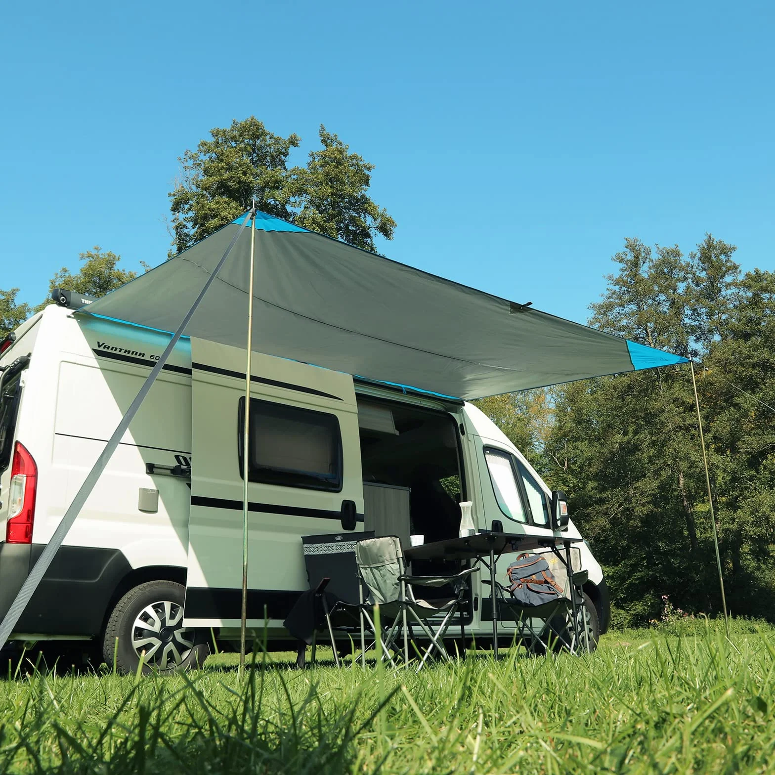 Deiwo Essential Toldo gris 2,50 x 2,4 m 2000 mm columna de agua