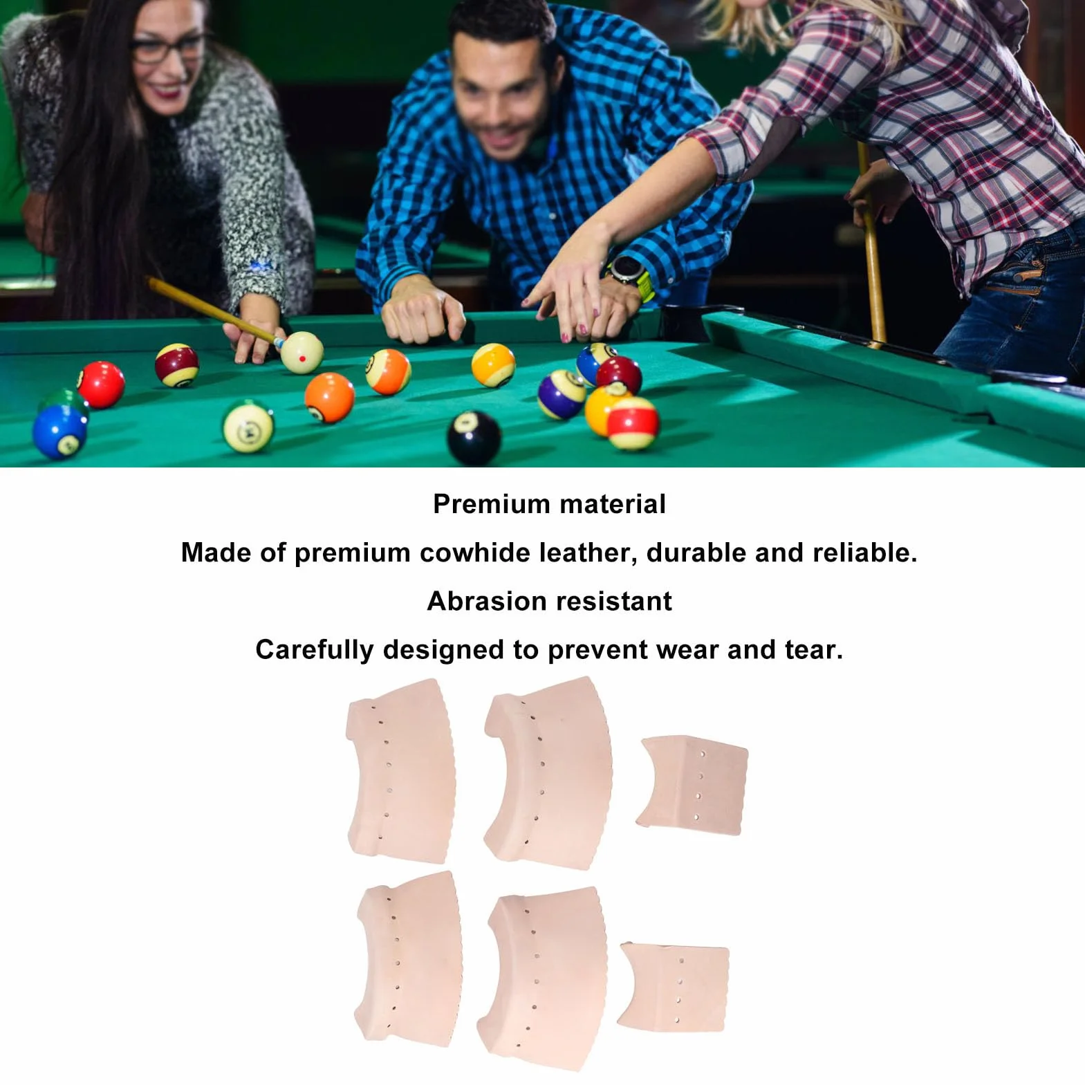 Dilwe Forro de Bolsillo para Mesa de Billar de Cuero de Vaca, Accesorio Protector Resistente a la Abrasión para Esquinas de Mesa de Billar para Uso Doméstico y Profesional
