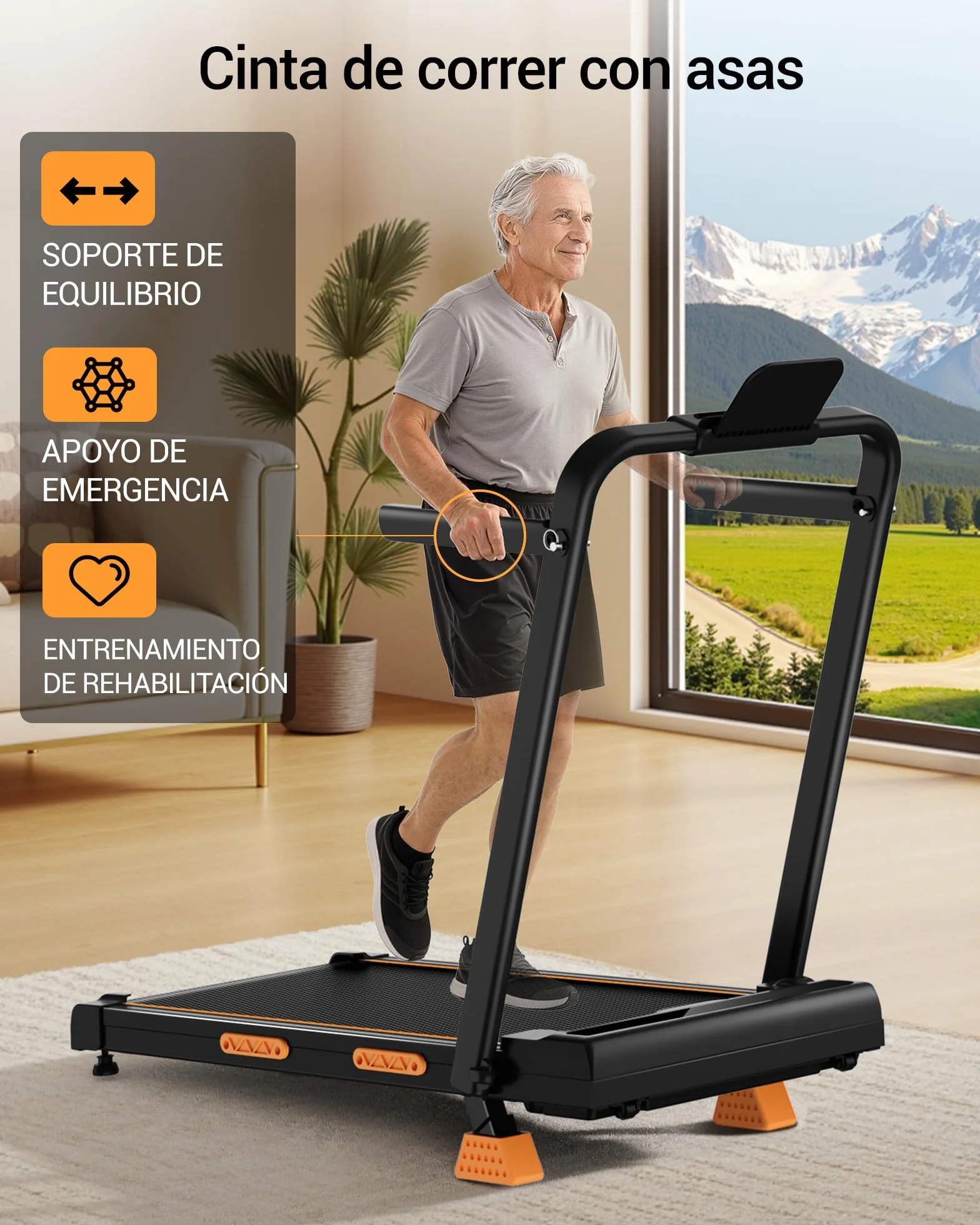 LONTEK 3.0HP Cinta de Andar Plegable 16%, 10KM/H Walking Pad 159 KG | Caminadora Para Casa, LED y Mando, 6 in 1 Cinta de Correr Inclinada con Asas， Ultrasilenciosa, Ideal Para Oficina
