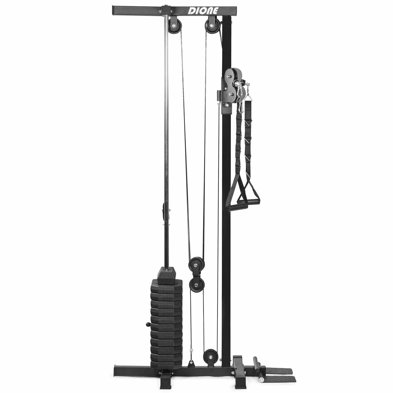 DIONE CW60 – Single Pulley – Cable Crossover – con Pesas de 60 kg – Espandibile Fino a 90 kg – Montaje en Pared – Torre de tracción de Cable – Torre de tracción de polea