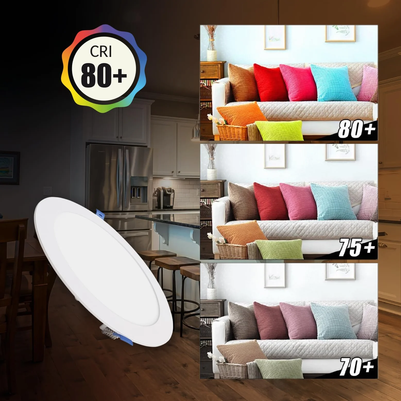 LED ATOMANT Downlight Panel Extraplano Redondo 220mm 20W 1800lm 6500K Luz Fría Corte 200mm Driver Incluido