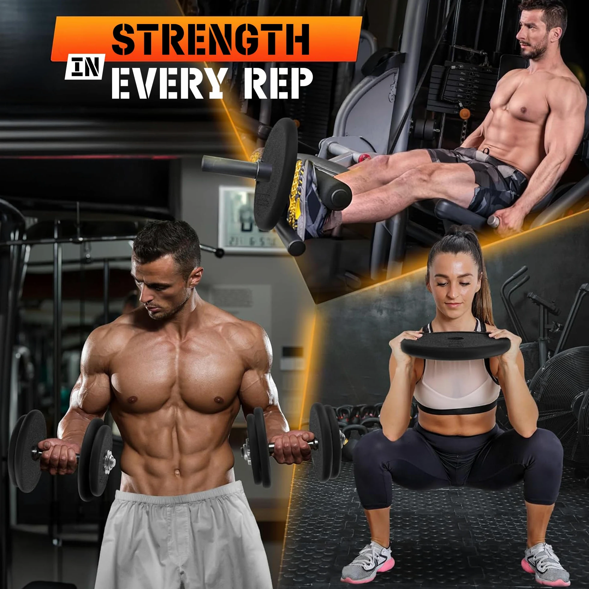 Yes4All Placa de peso estándar de hierro fundido de 1 pulgada, ideal para entrenamiento de fuerza, 20 libras, par
