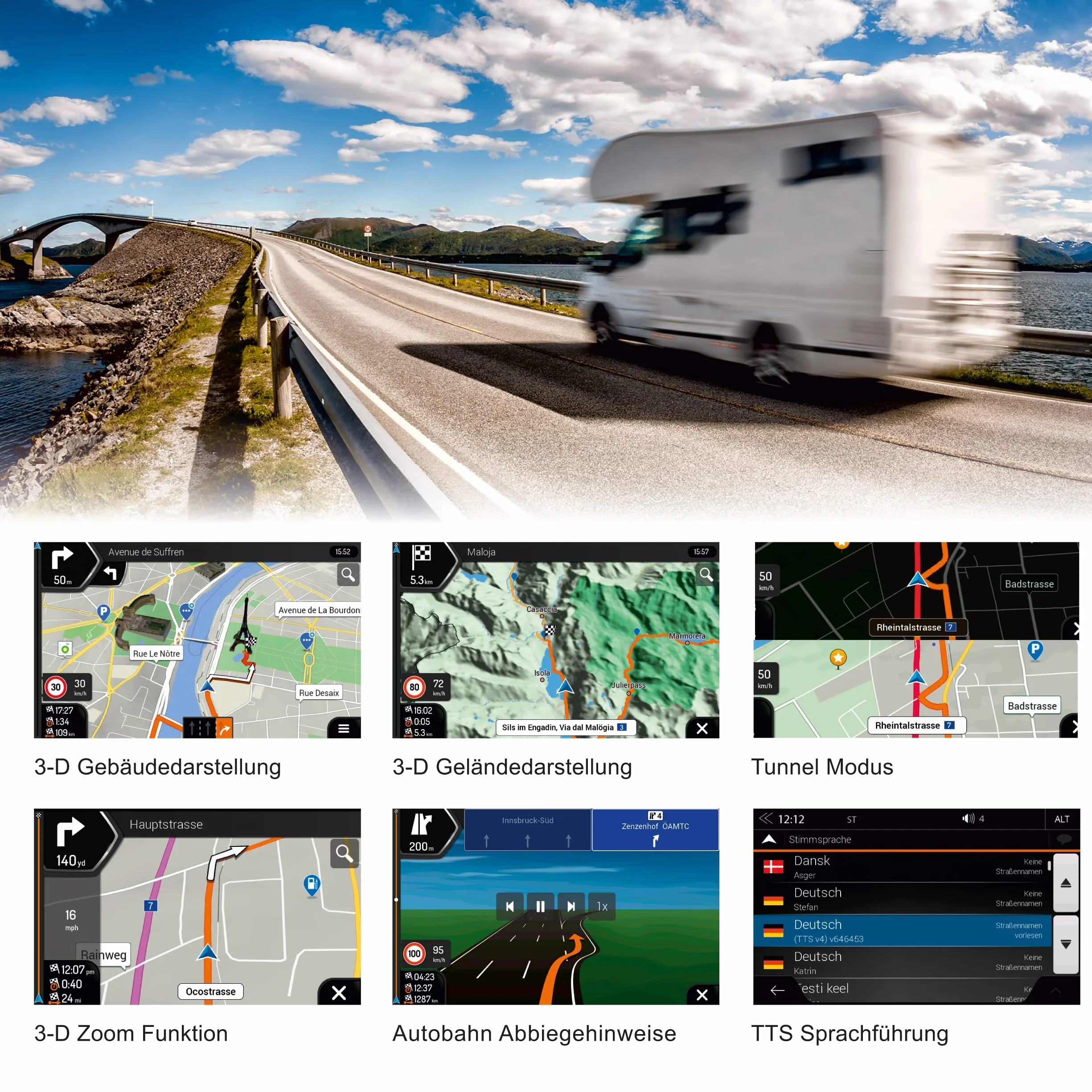 ZENEC Z-EMAP76MH-TT3 – Tarjeta Micro SDHC con Navegación Autocaravana para ZENEC Infotainer Z-E3776, Z-N975 y Z-N976, Mapas 3D para Europa, Camping P.O.I. para autocaravanas, TMC