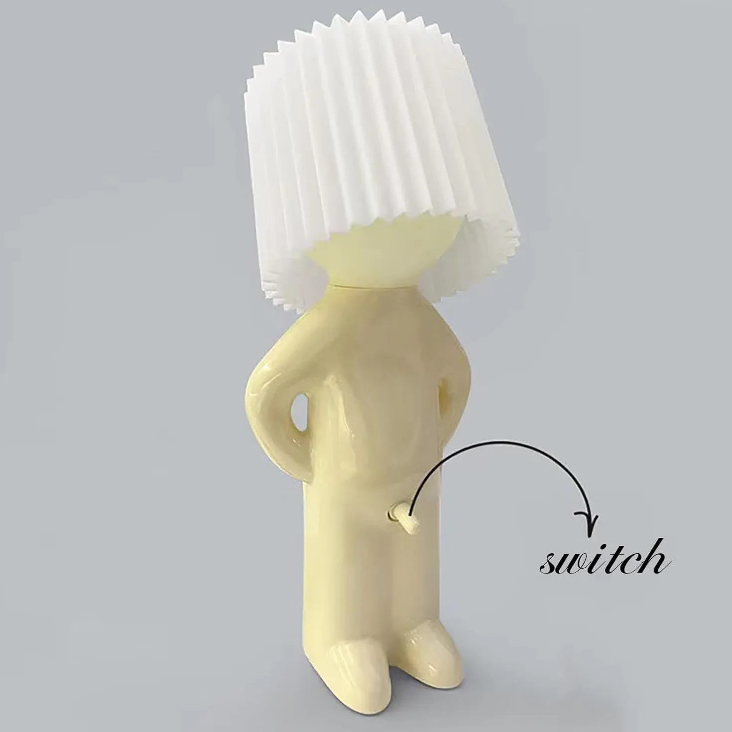 Shy Man Lamp Cute Boy Night Light Creative Desk LED Plug-in for Bedroom (Green)