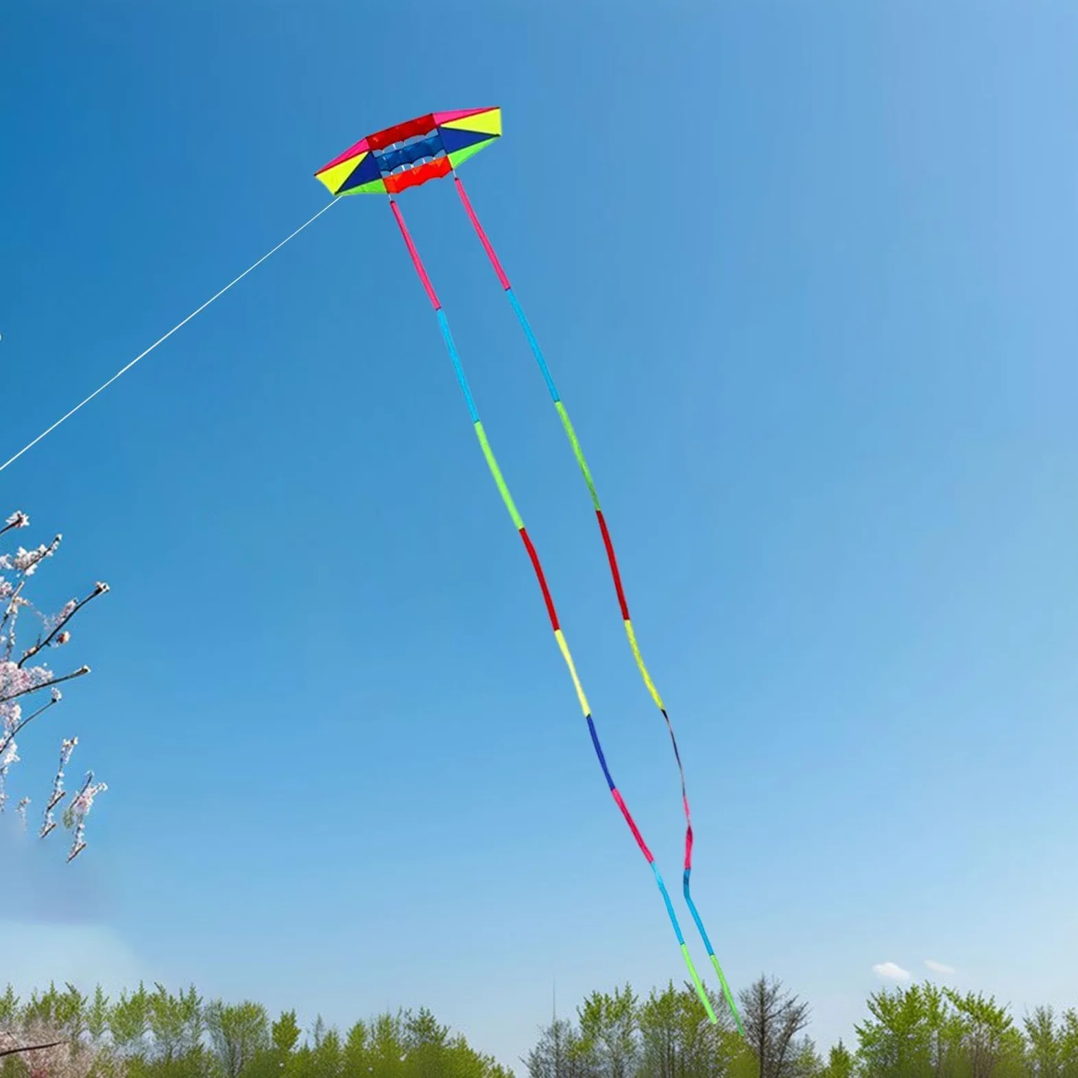Cometa Colorida para Niños Y Adultos, Juguete Volador Grande para Jardín, Patio Trasero Y Pradera.
