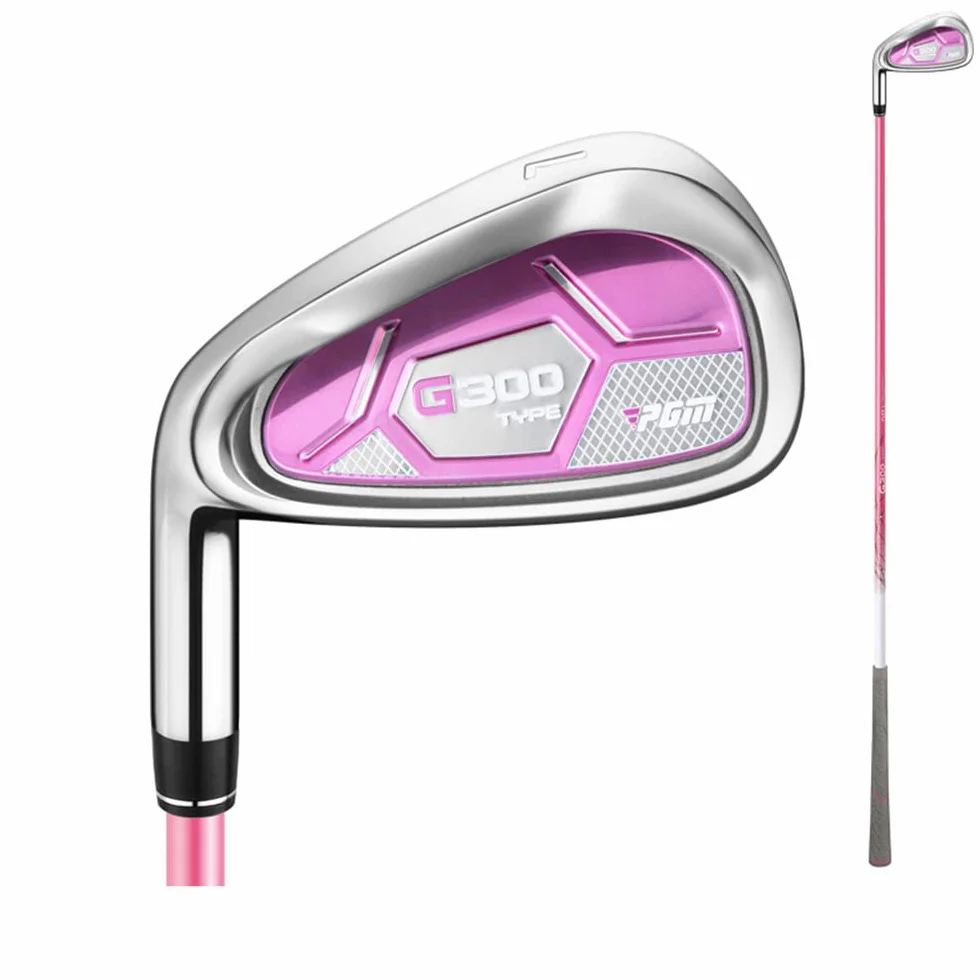 G300 7# - Palos de golf para mujer, de hierro, para mano izquierda, acero inoxidable/carbono, caña de entrenamiento para mujer