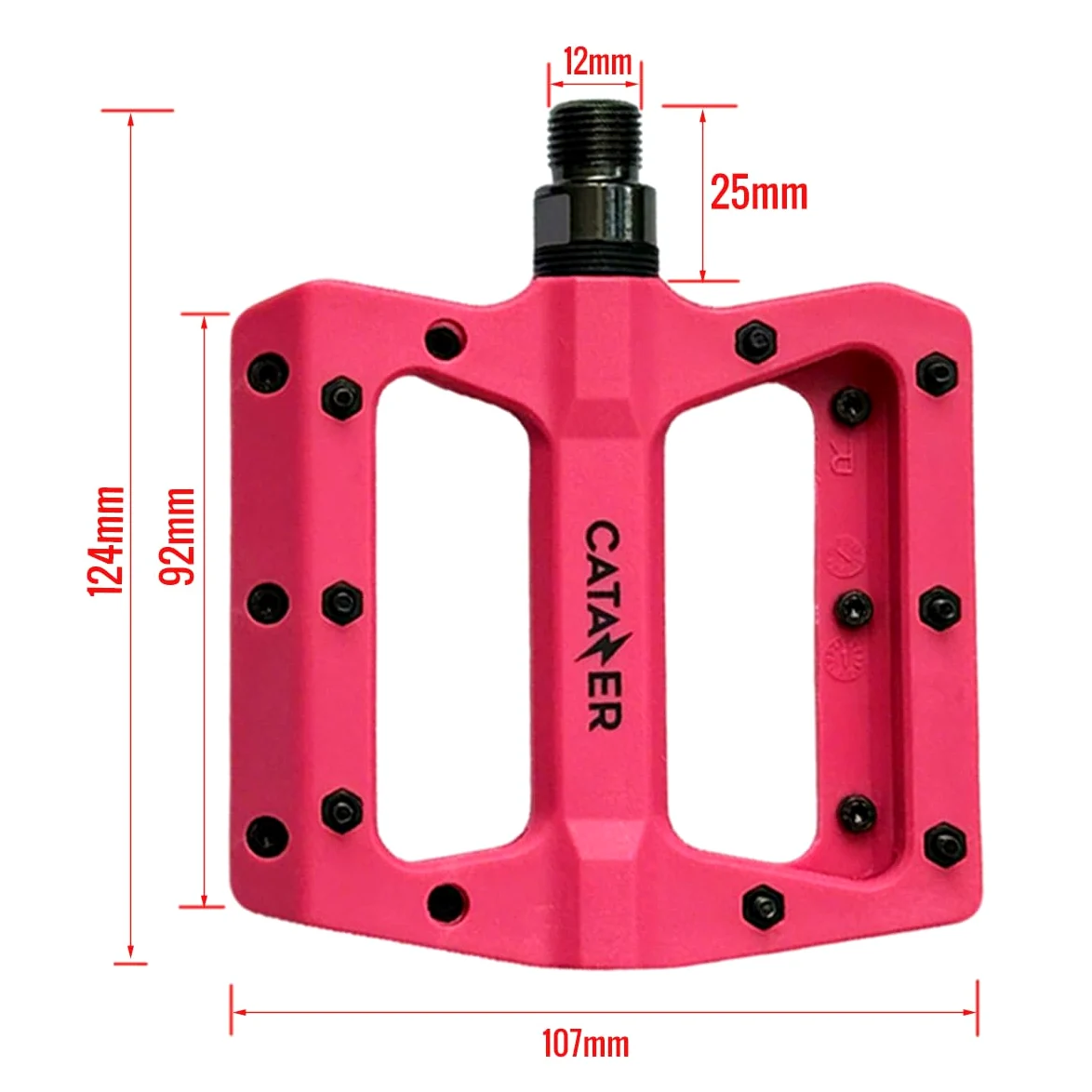 Pedales de bicicleta de montaña, pedales antideslizantes de fibra de nailon con rodamientos sellados, pedal de bicicleta plano ligero para MTB, bicicleta BMX de carretera