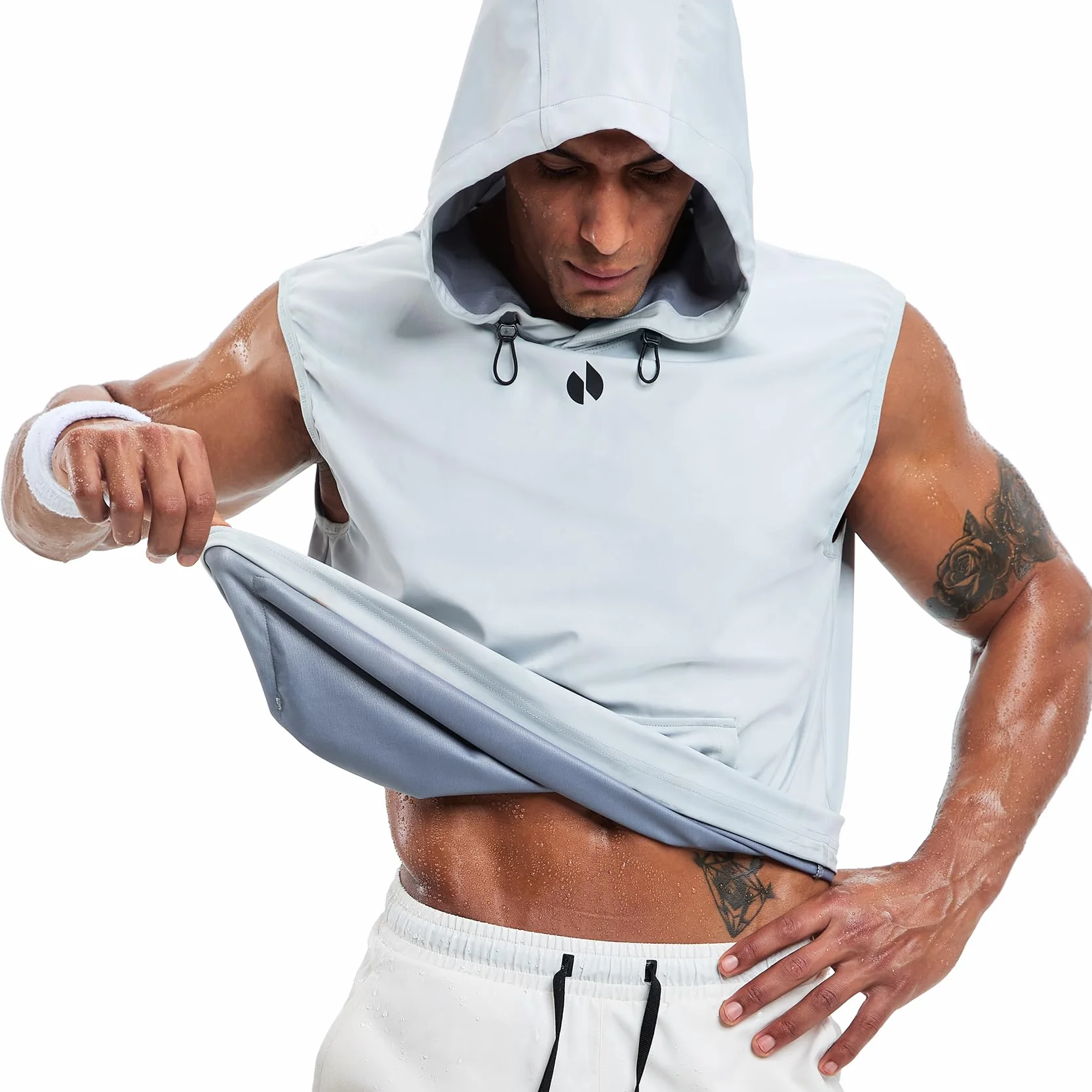 HOTSUIT Camiseta de sauna para hombre, antidesgarros, atrapa el calor, sin botones, sin mangas, para boxeo, ejercicio
