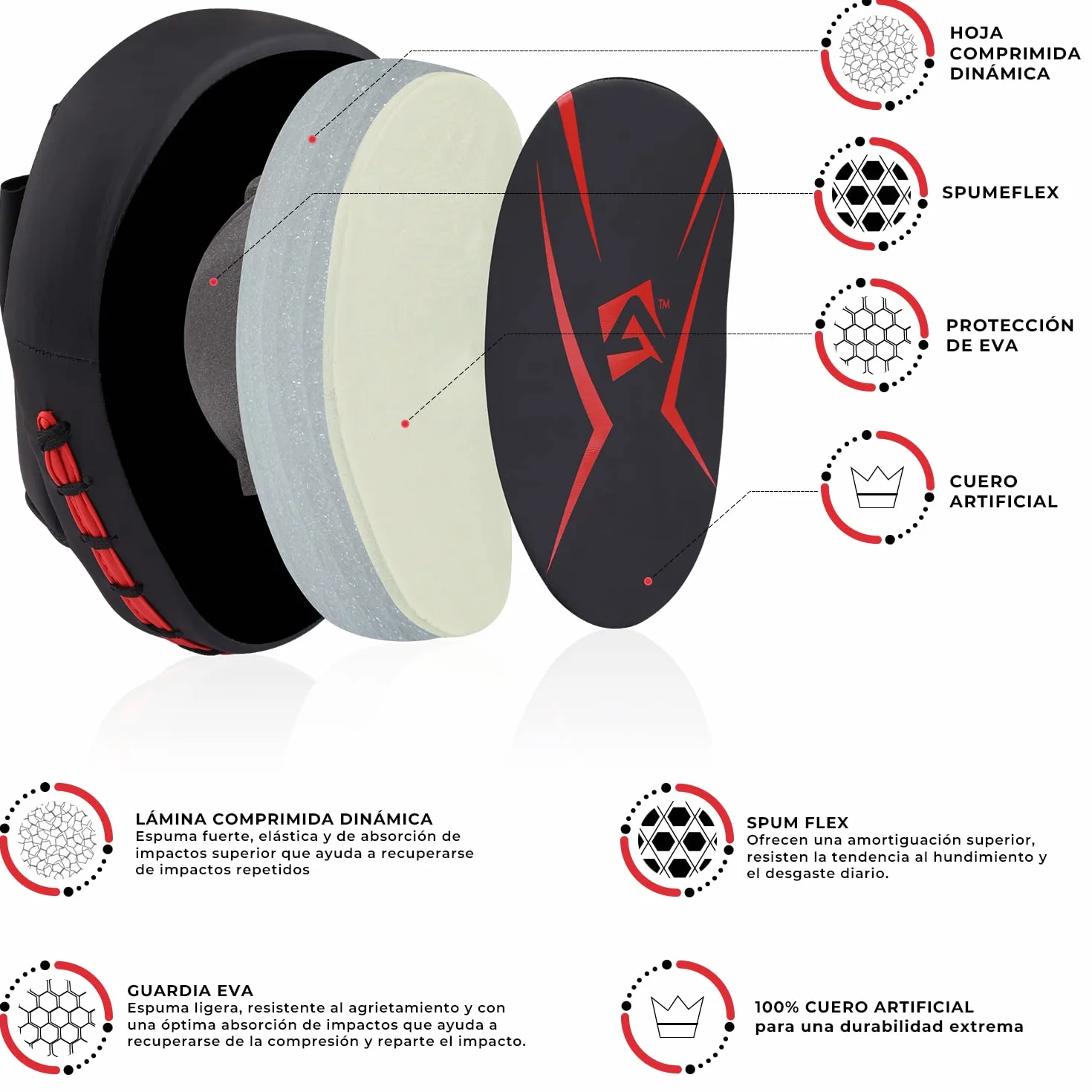 AQF Manoplas Boxeo, Almohadillas de Boxeo, Paos Boxing Mitones, Muay Thai Rex Cuero Curvo Guantes Boxeo, Almohadillas De Enfoque, Focus Pads para MMA & Karate Patas De Oso