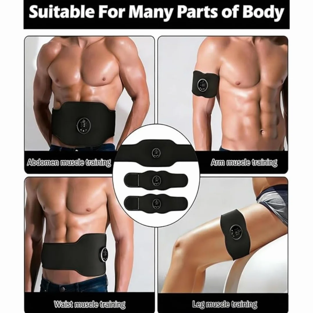 Next Gen EMS Muscle Stimulator and Muscle Fitness AB Belt, Rechargeable Adjustable EMS Muscle Toner Abs with 12 Modes & 19 Intensity, for Home Office Gym Workout