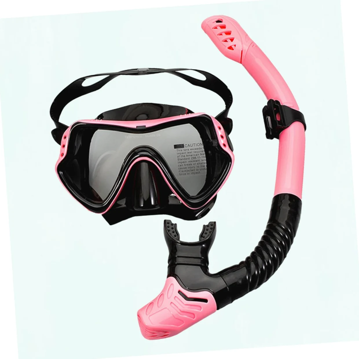 Hohopeti Gafas de Natación y Snorkel Rosa de Máscara con Tubo Diseño de Ventana Única y Correa Elástica para Buceo Seguro y Visión Clara