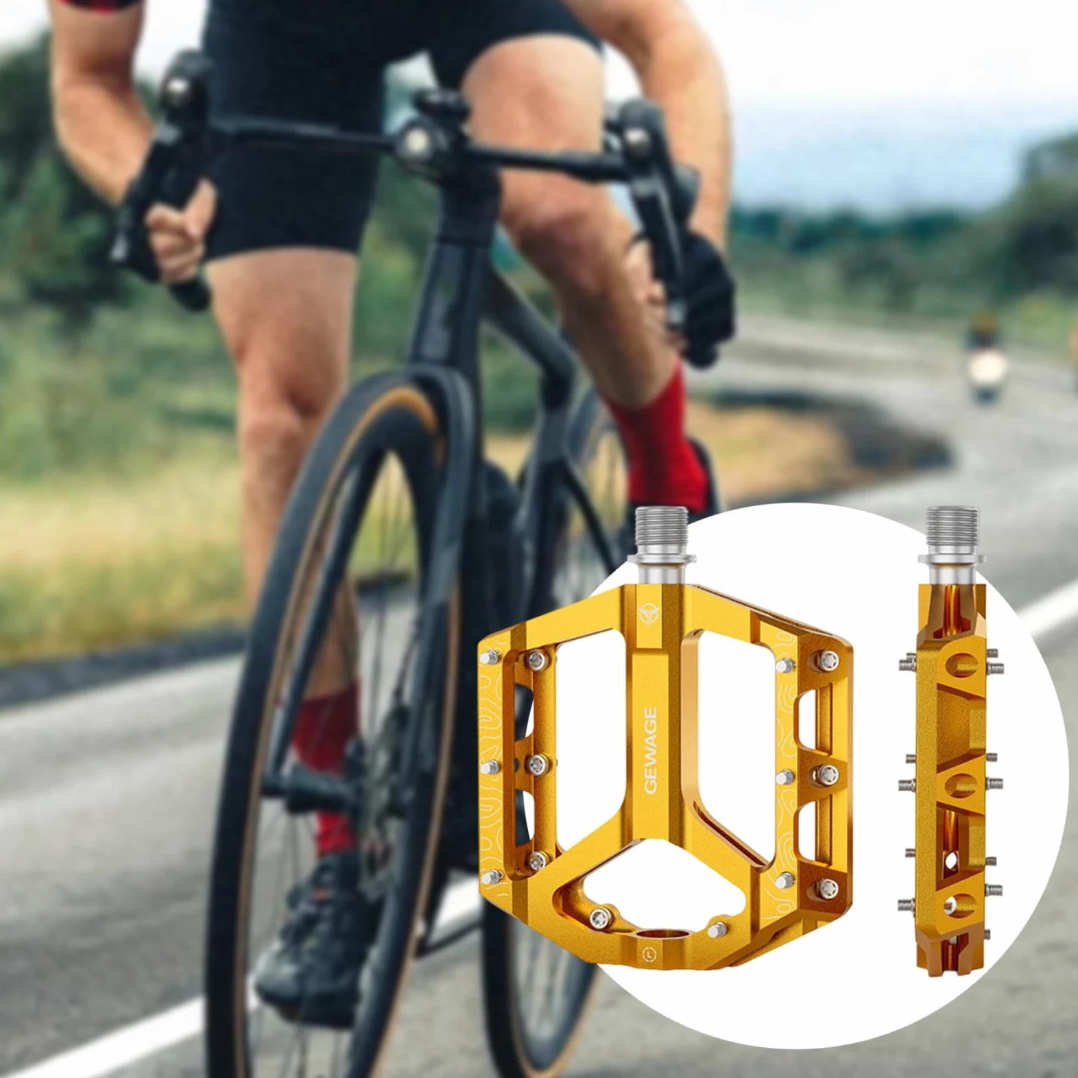 2 Pedales de Bicicleta de Montaña, Repuesto Profesional Antideslizante, Fácil Instalación para BMX Y Carretera.
