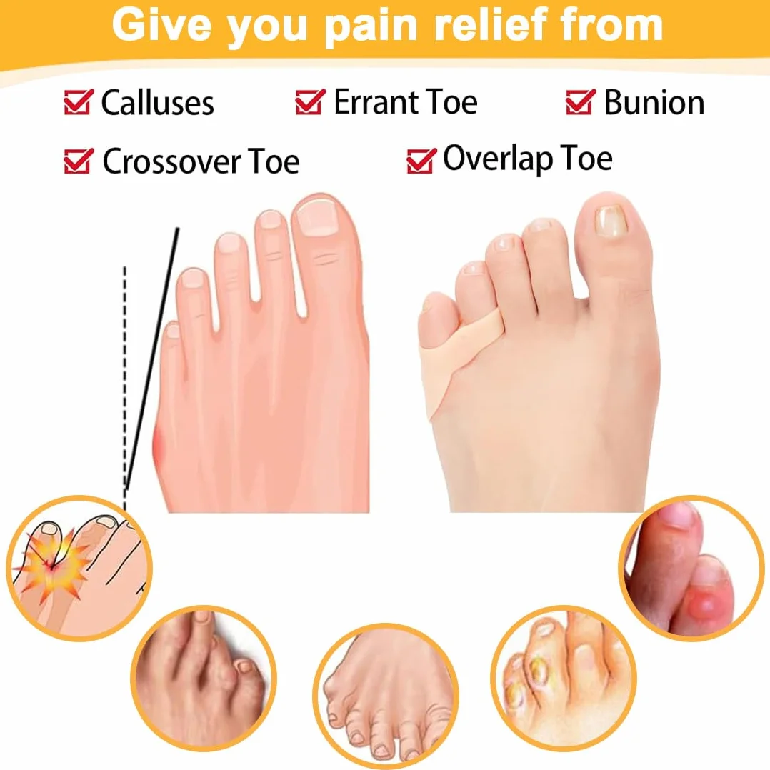 Separadores de Dedos Pequeños, Corrector de Dedos Superpuestos, Separadores de Gel para Pies, Protección y Relajación