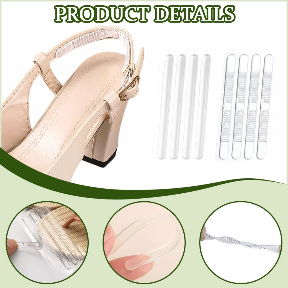Almohadillas De Talón Autoadhesivas Silicona Transparente Antidesgaste Confort Invisible 40 Piezas