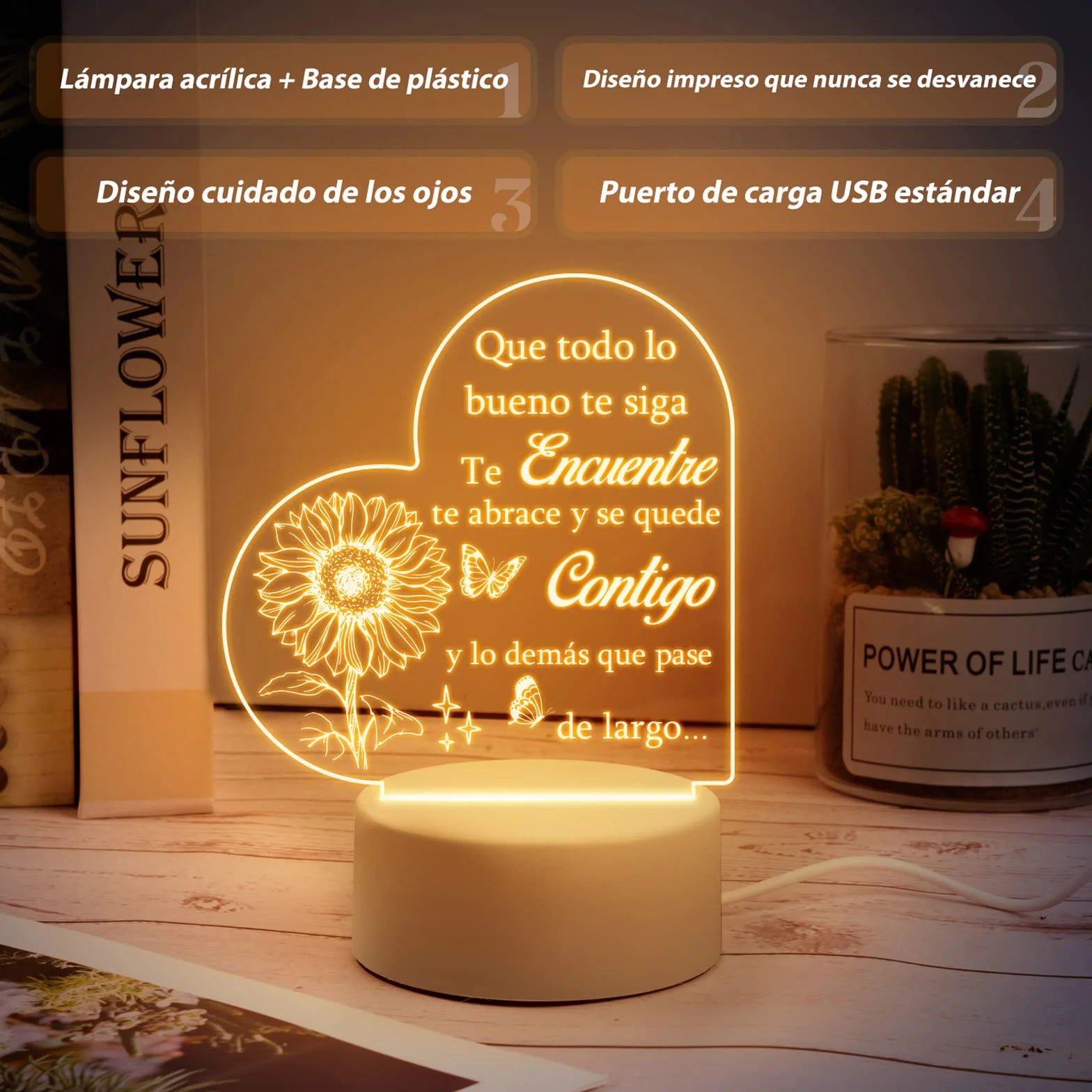Buioata Lámpara de Noche Regalo Mujer Reyes Magos Amiga Invisible