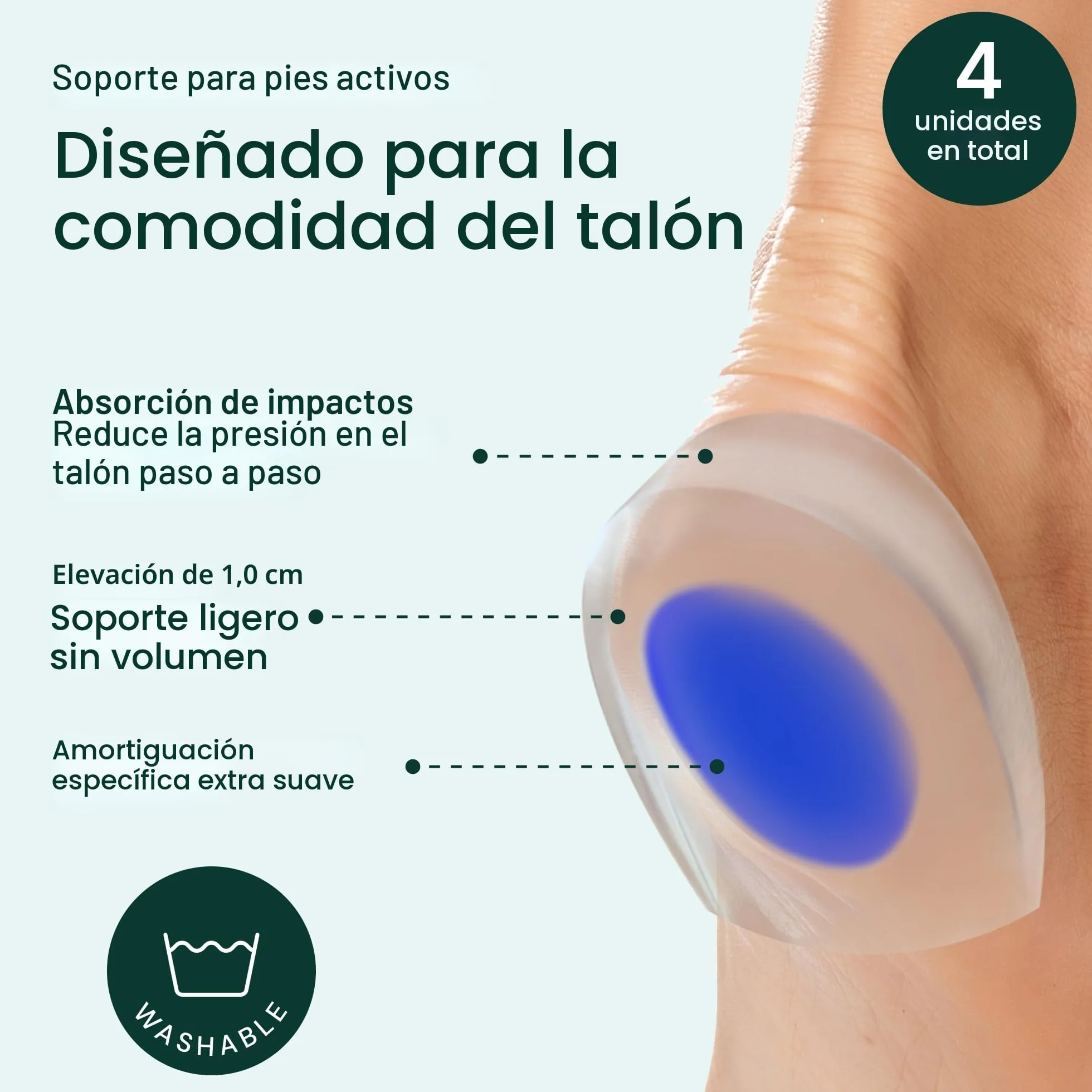 YogaMedic Taloneras de Gel 2 Pares (4 Uds) para Fascitis Plantar, Tendinitis de Aquiles y Espolón en el Talón