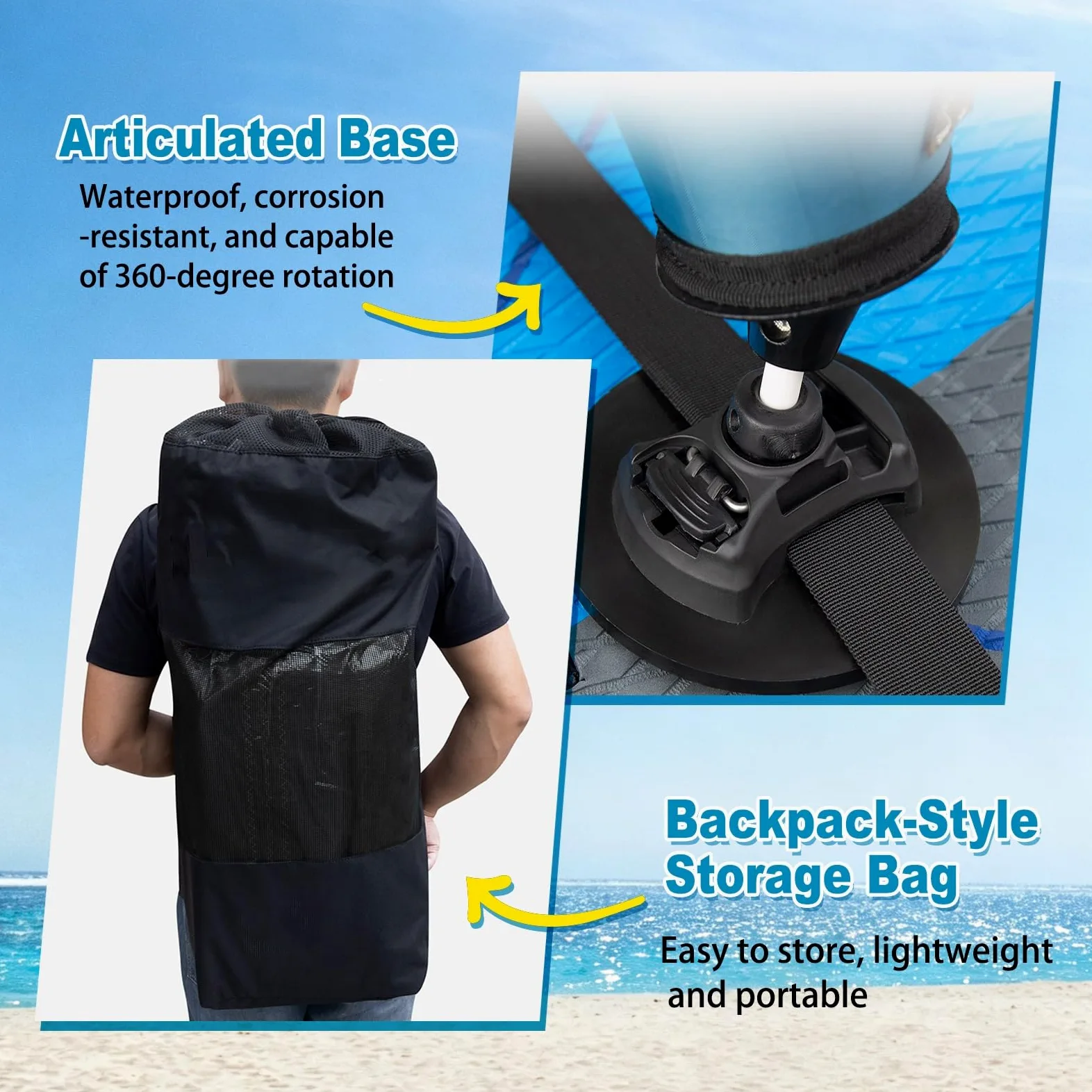 Vela Paddle Board Hinchable con Tejido Reforzado Sup | Vela Portátil Con Ventana PVC, Bomba, Bolsa Transporte Y Base Articulada Para Actividades Náuticas