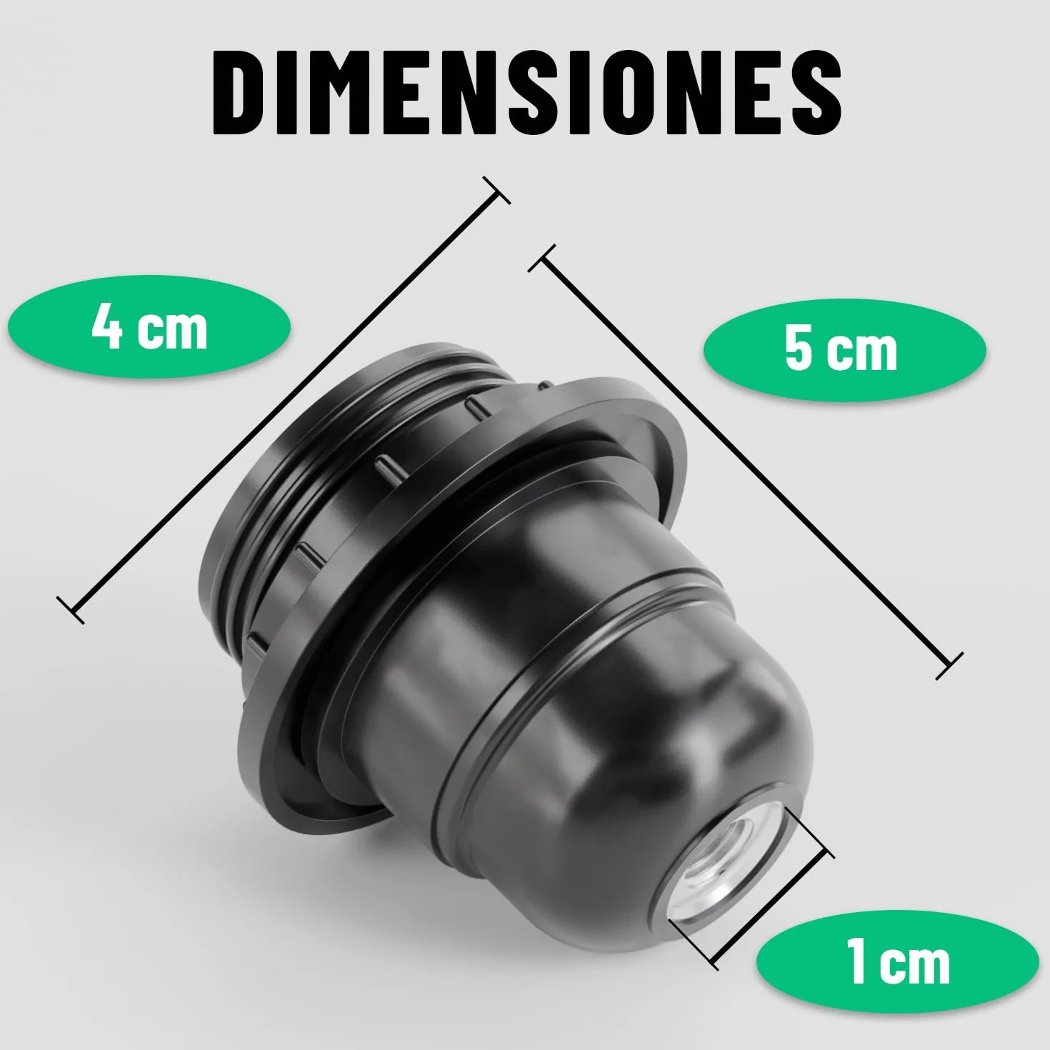 Portalámparas E27 Negro 250V 60W Plástico - Casquillo E27 para Lámparas