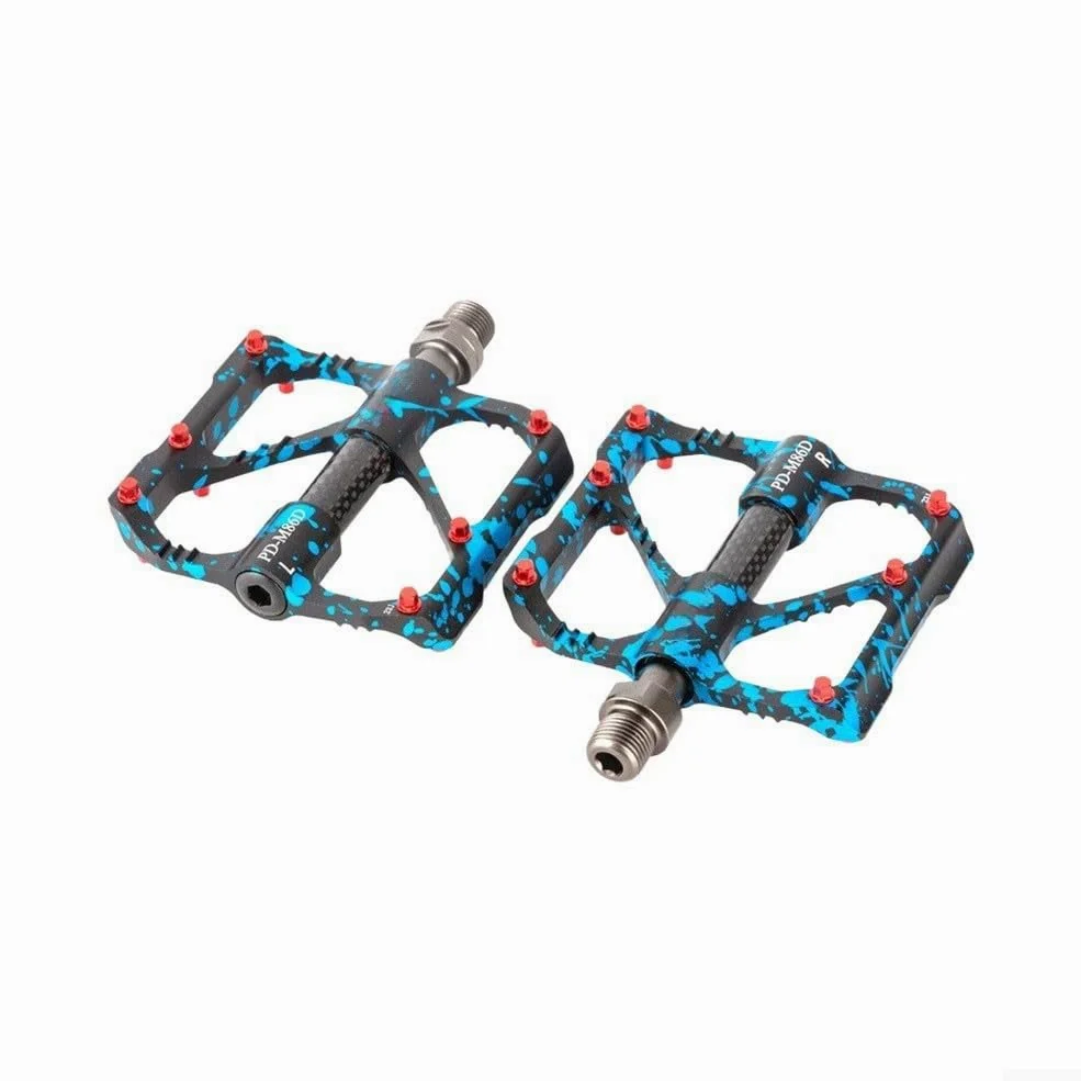 Pedales de bicicleta de aleación de aluminio con rodamientos sellados para ciclismo de carretera MTB, plataforma ancha, diseño plano antideslizante, 9,8 x 9,4 cm