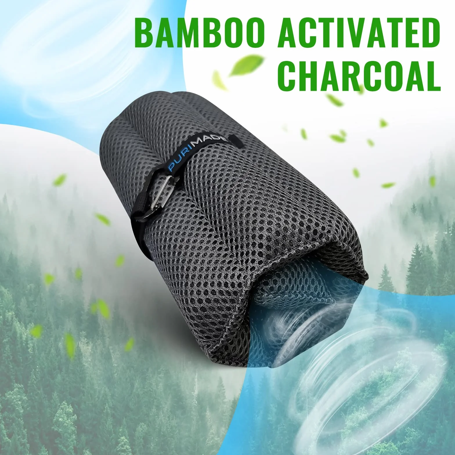 Bolsas de Bambú Purificadoras de Aire 300g - Deshumidificador Natural Reutilizable con Carbón Activado para Coches, Armarios y Baño
