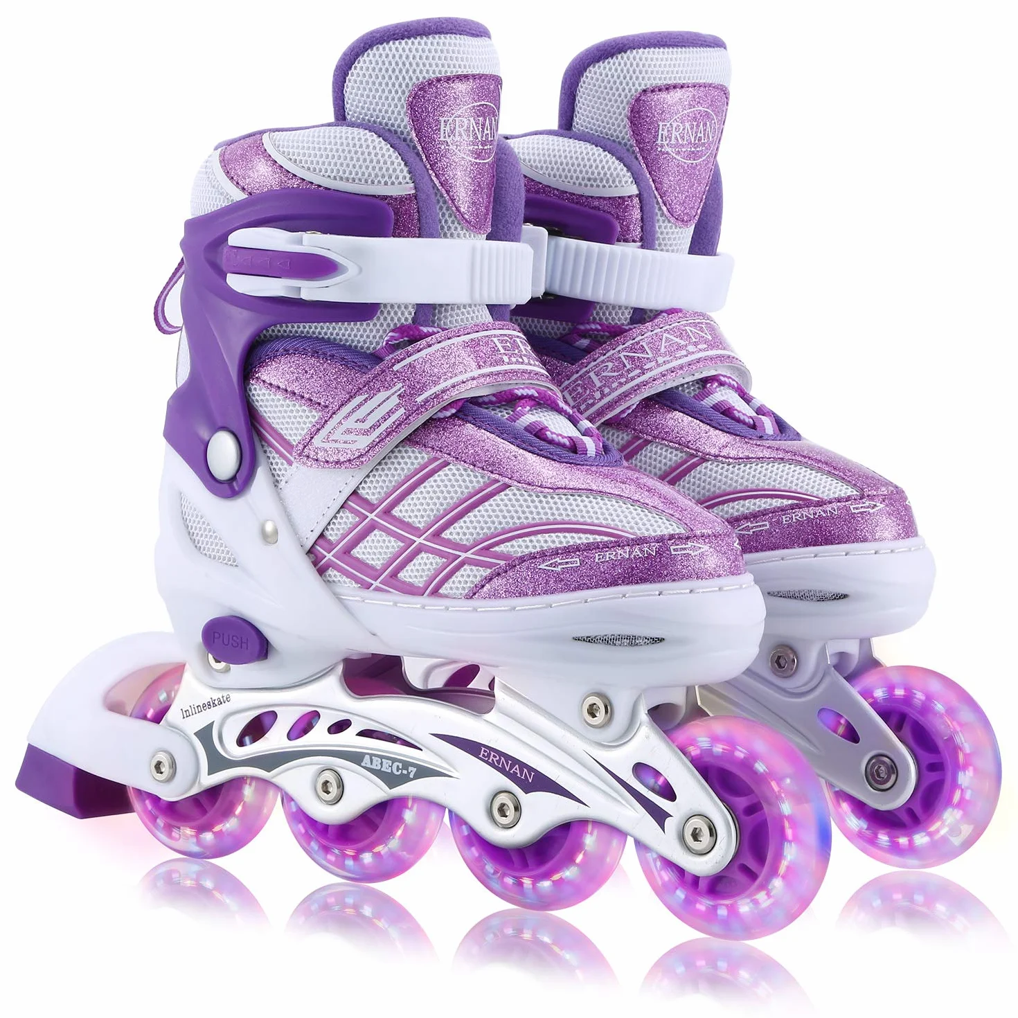 Patines en Línea para Niñas Ajustables con Ruedas Luminosas Principiantes