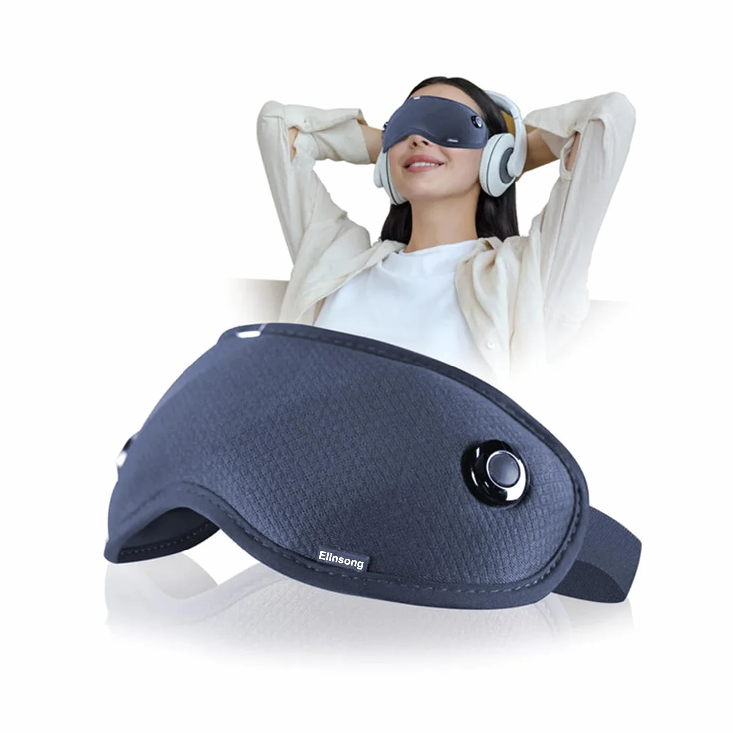 Masajeador Ocular Eléctrico con Calor y Vibración, Plegable 6 Modos