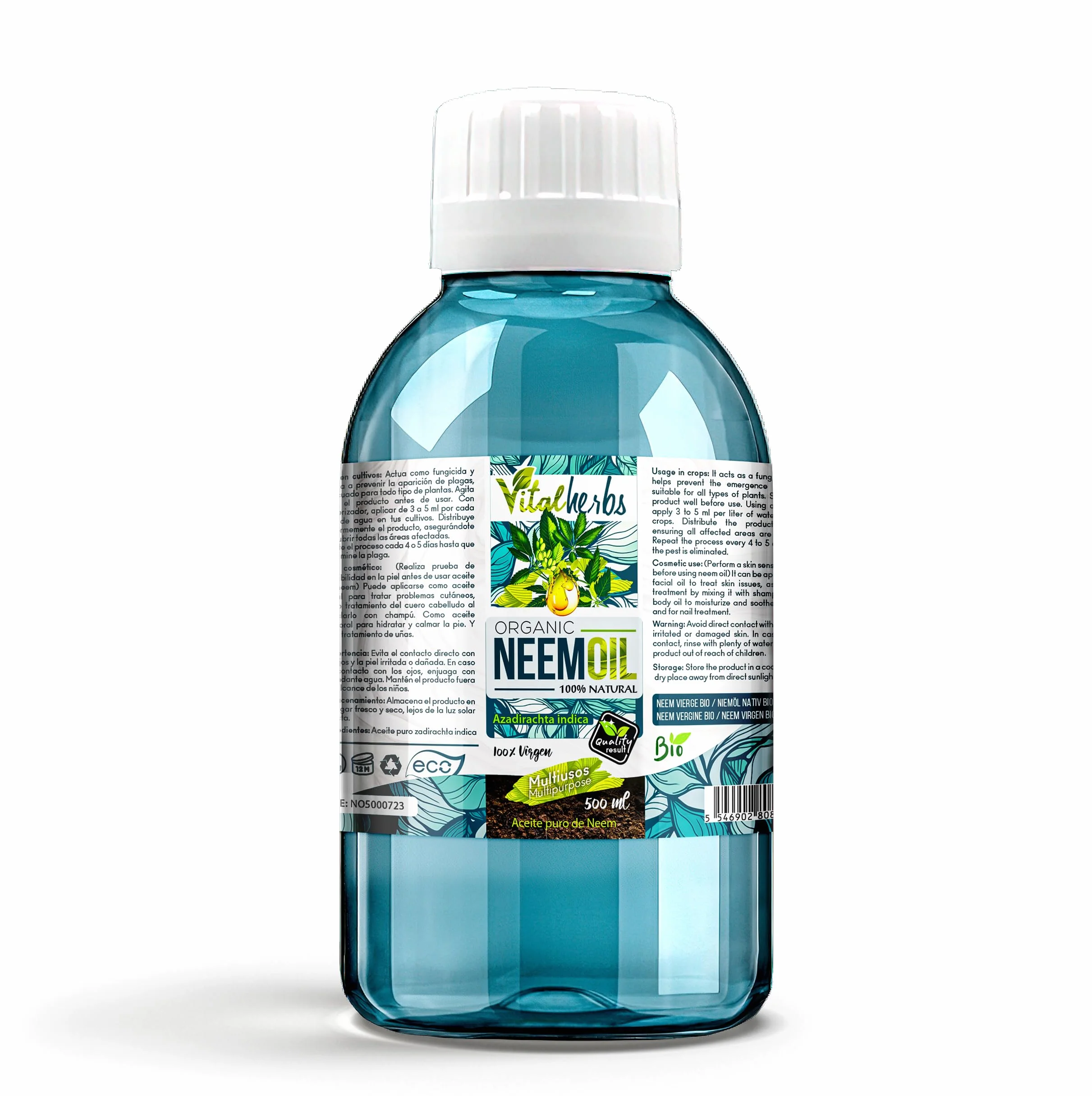 Aceite Vegetal de Neem 100 ml Orgánico Bio Multiusos para Piel Cabello y Plantas