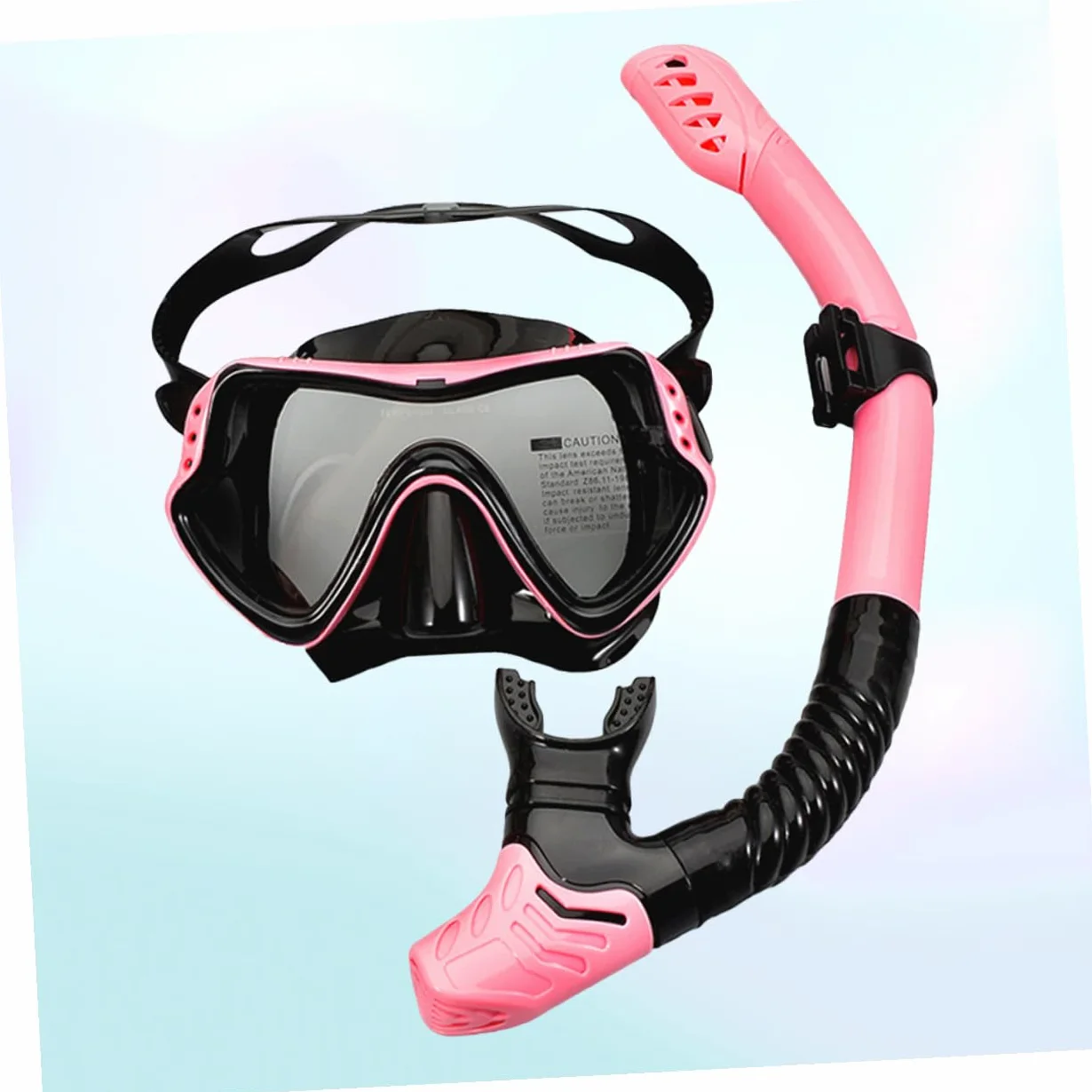 Gafas de Snorkel Tubo de Respiración Rosa de Silicona | Ventana Única, Drenaje Unidireccional, Cinta Elástica Alta, Mayor Comodidad y Visión Amplia