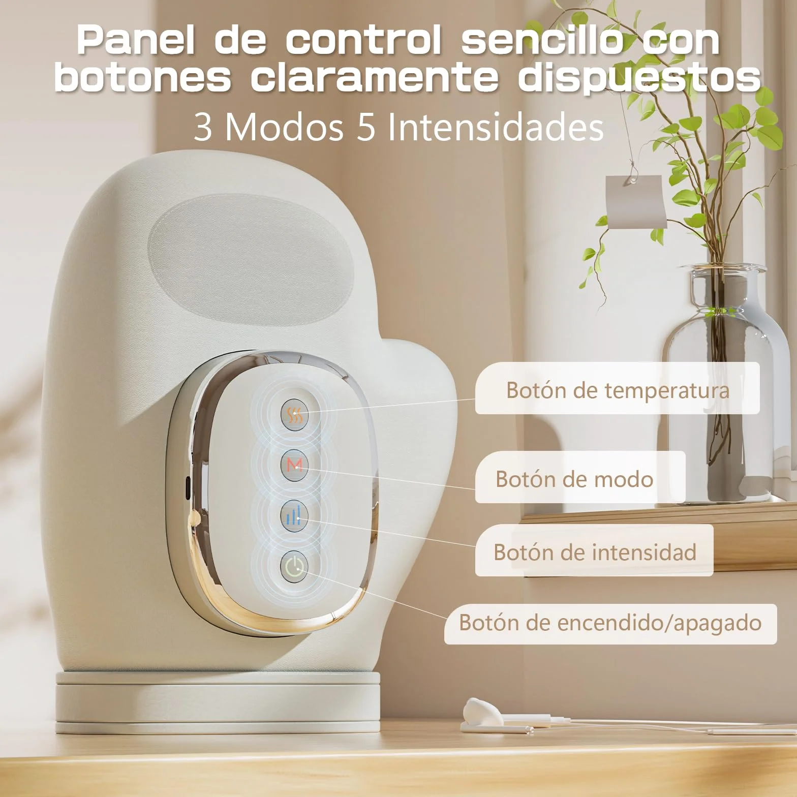 Masajeador de Manos Eléctrico Inalámbrico con Calor y Compresión, 3 Modos 5 Niveles