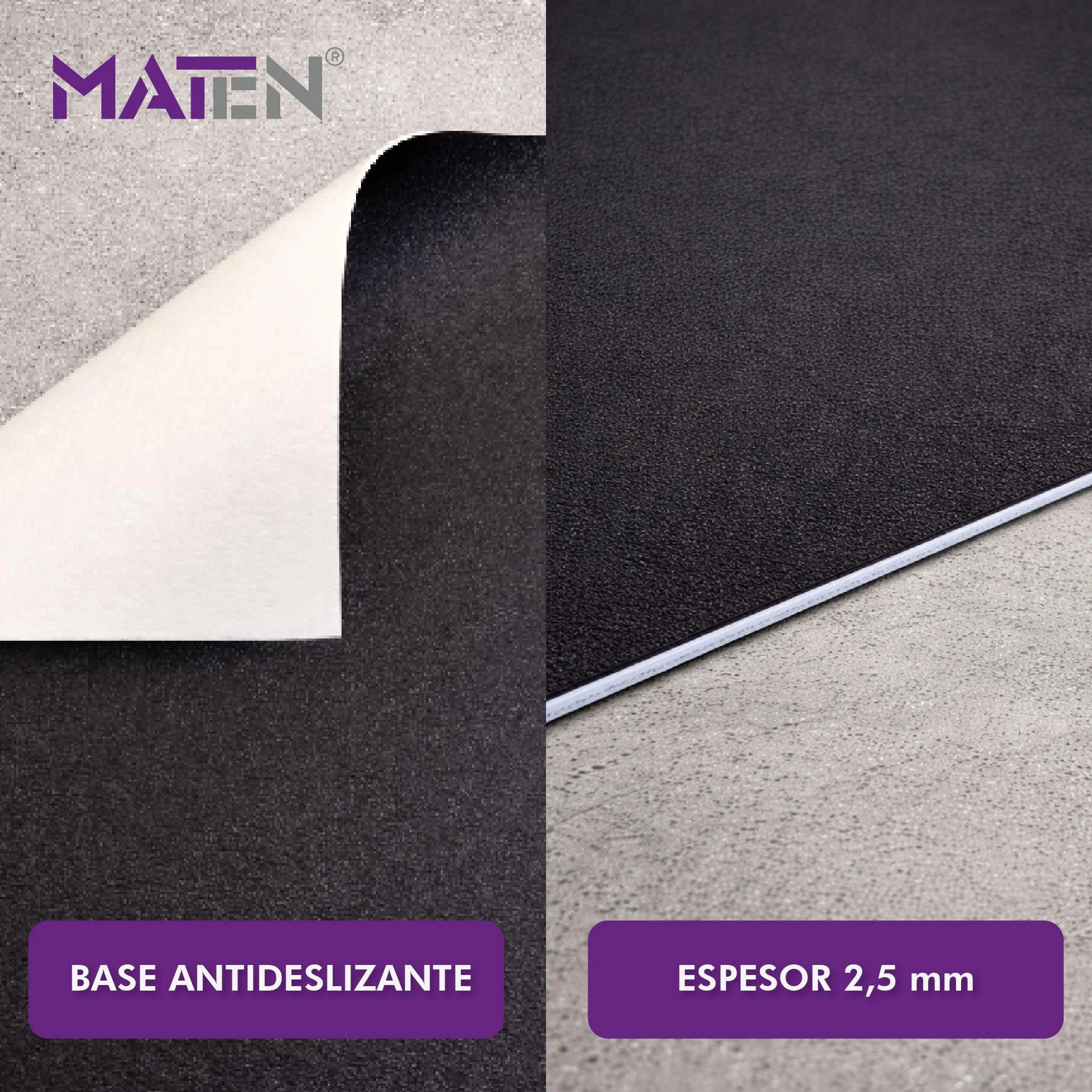 Alfombrilla de Garaje para Moto Personalizable MATEN PVC Impreso, Base de Gel Antideslizante, 3 mm, Fabricada en Italia