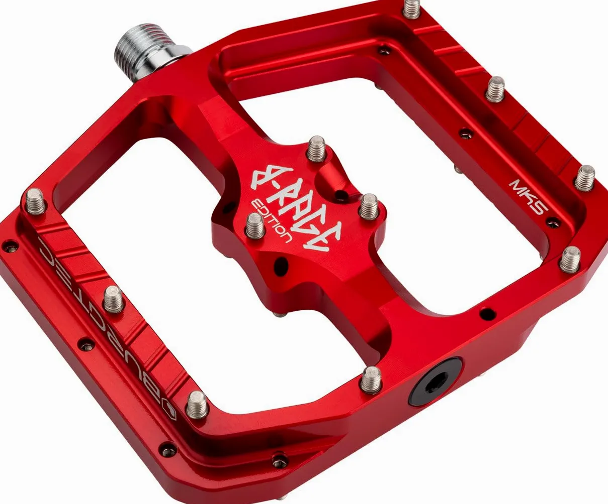 Burgtec Penthouse MK5 B-Rage Edition - Pedales de bicicleta de montaña de aleación plana