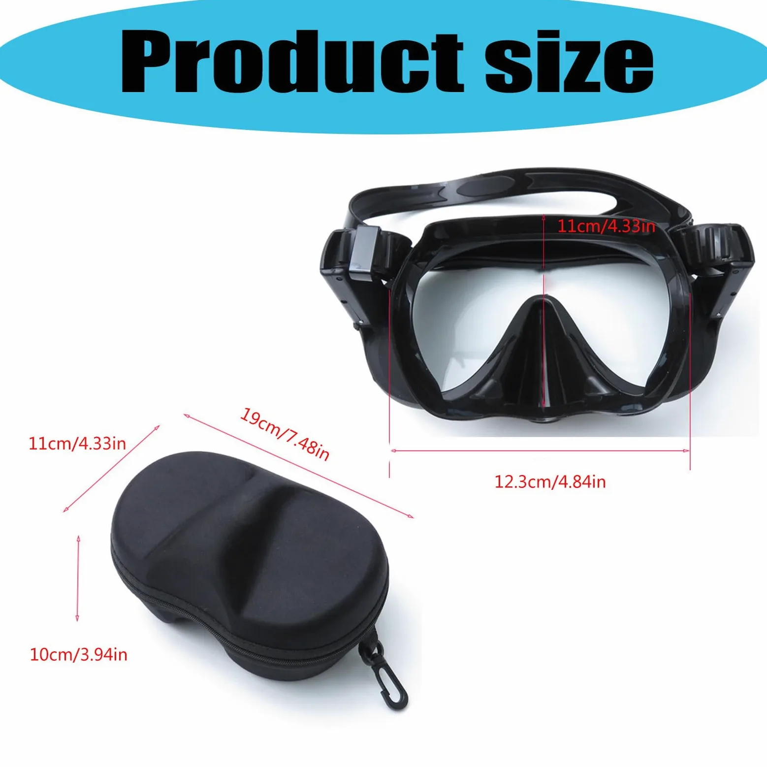 Gafas de buceo, lentes de ángulo ancho, cómodas gafas de silicona para la cabeza para natación submarina y esnórquel, lente única