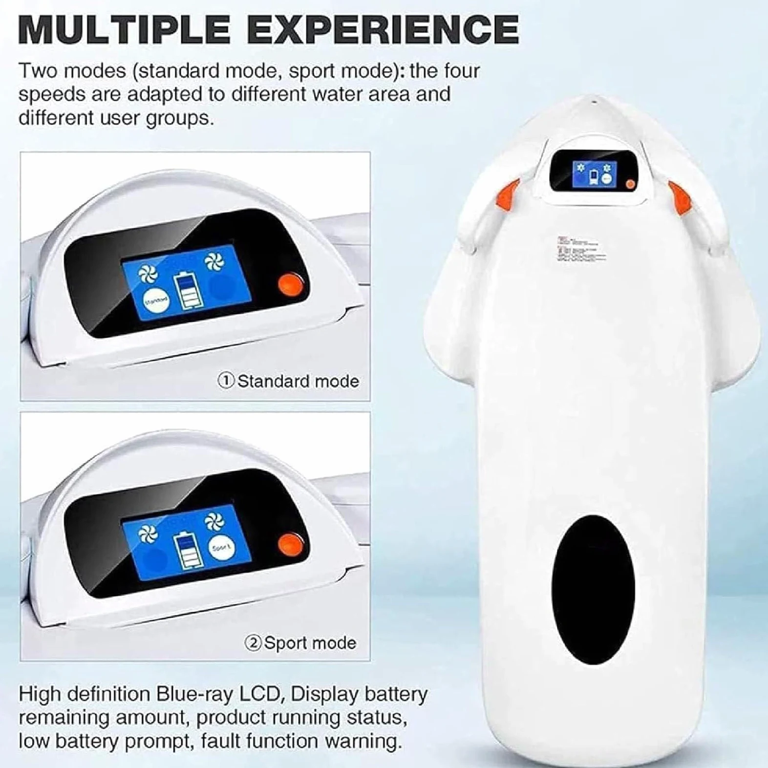 Tabla de surf eléctrica para adultos, motor inteligente de doble velocidad, pantalla LCD de batería, control somatosensorial, ayuda de natación para uso en el océano y la playa