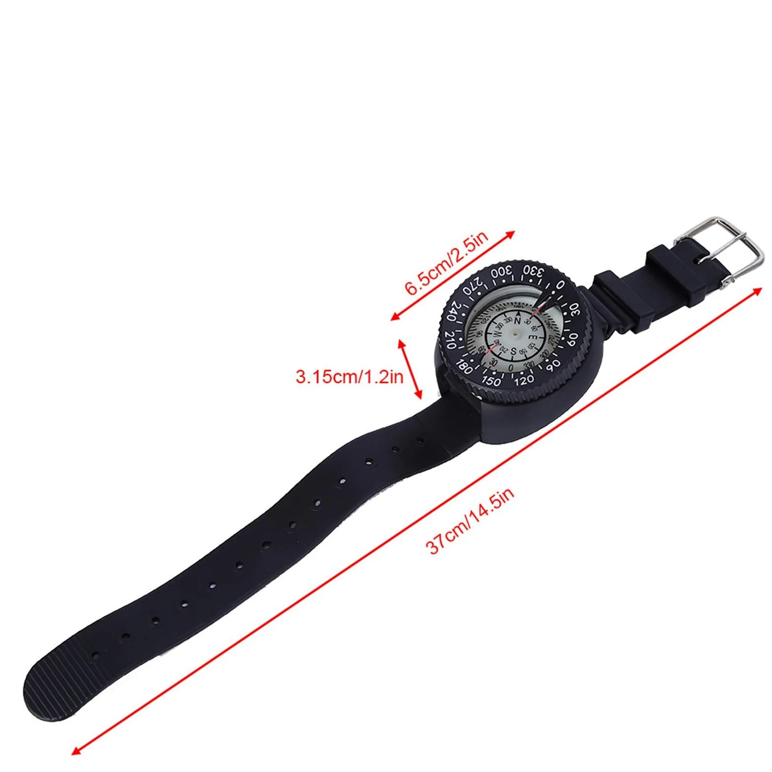 Brújula de la muñeca, brújula de Reloj Impermeable tamaño Mini para el Buceo Pesca submarina Pesca Senderismo Actividades al Aire y piragüismo Kayak con Snorkel