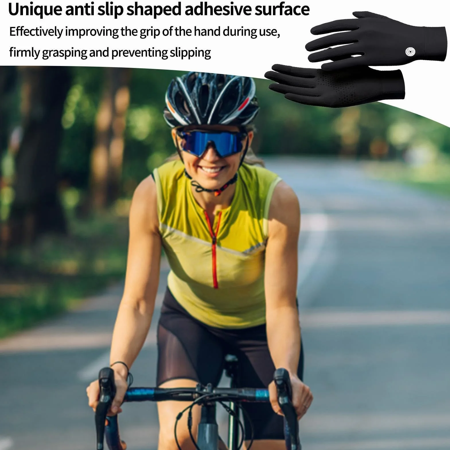 Guantes de protección solar, guantes transpirables con sensación de hielo, guantes de sol de pesca, guantes de kayak, equipo de remo, canoa, equipo profesional de protección UV UPF 50 Plus para