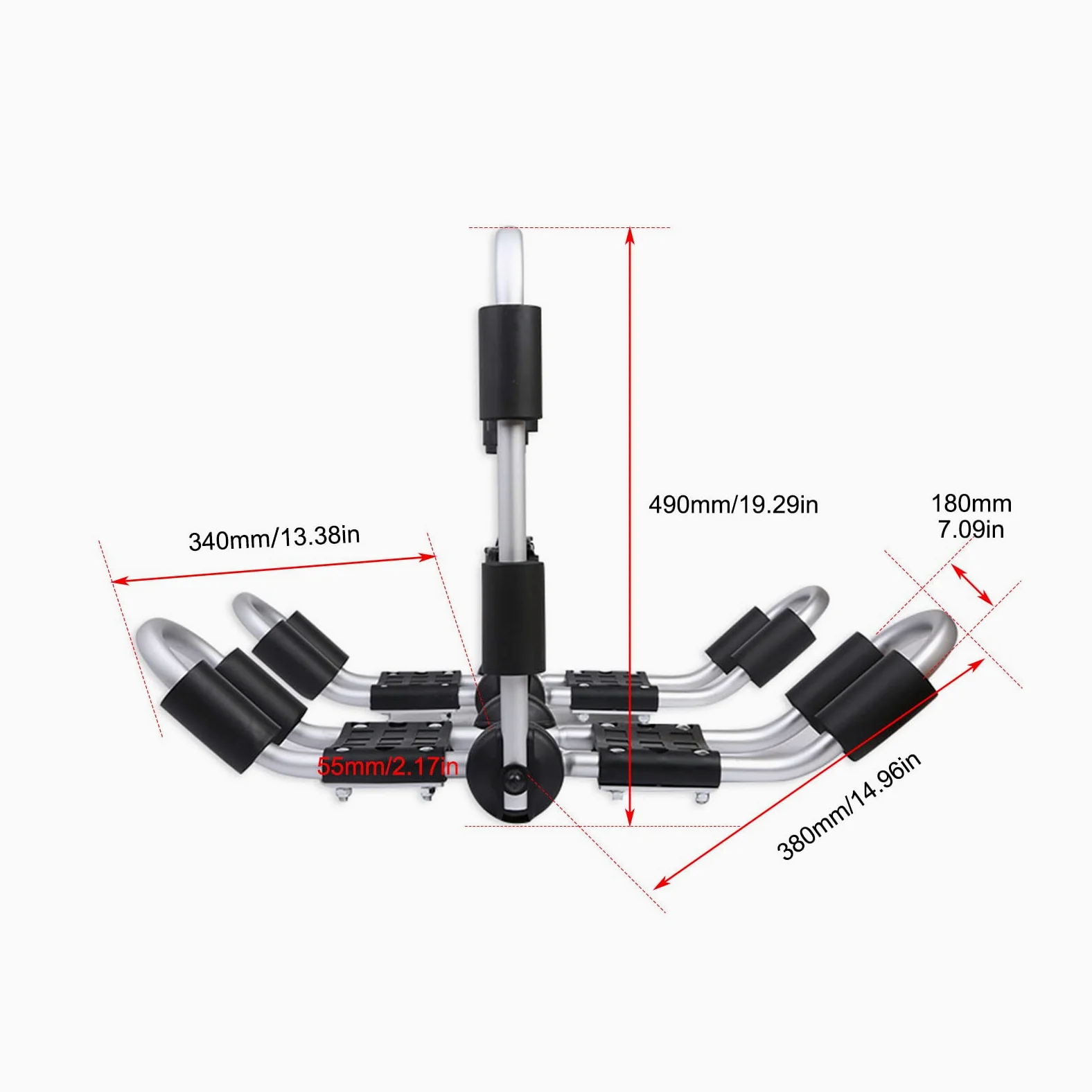 Portaequipajes plegable para kayak, barco, kayak, canoa, portaequipajes de techo plegable bilateral estilo J, soporte doble ligero para kayak, soporte de techo para tabla de esquí en coche, camión y