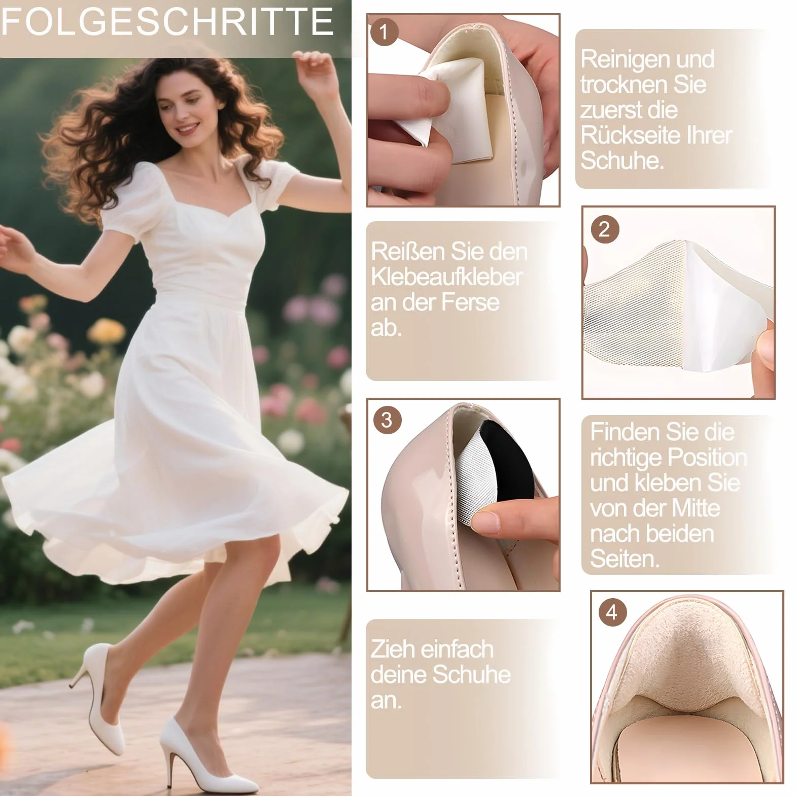 Taloneras para Zapatos Grandes con Insertos de Esponja - 3 Pares